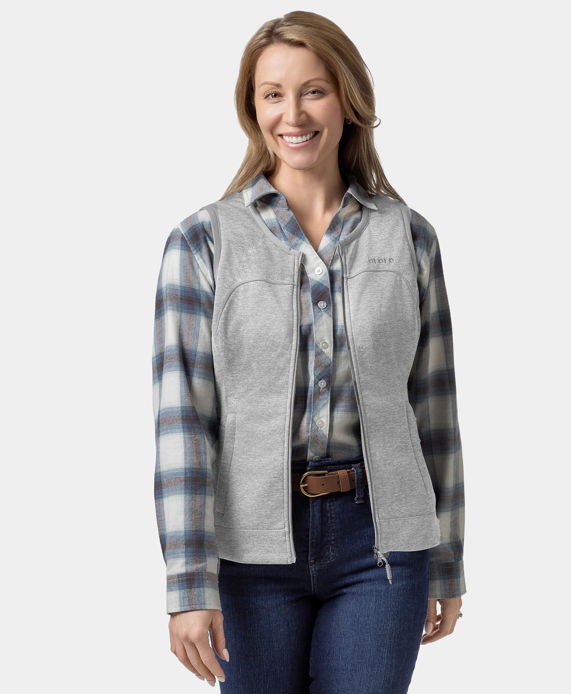 Suzanne Women's Heated Soft Armor Vest - Flecking Gray - XNAUWBI