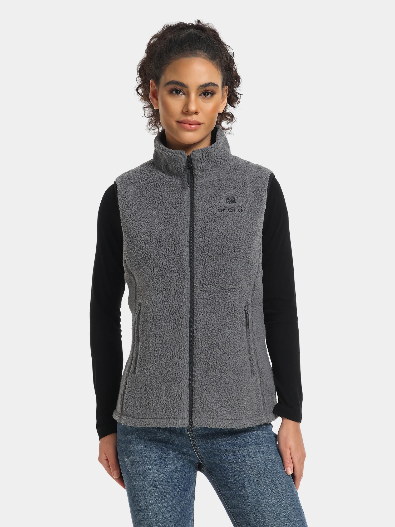 Women's Heated Recycled Fleece Vest - XNAUWBI