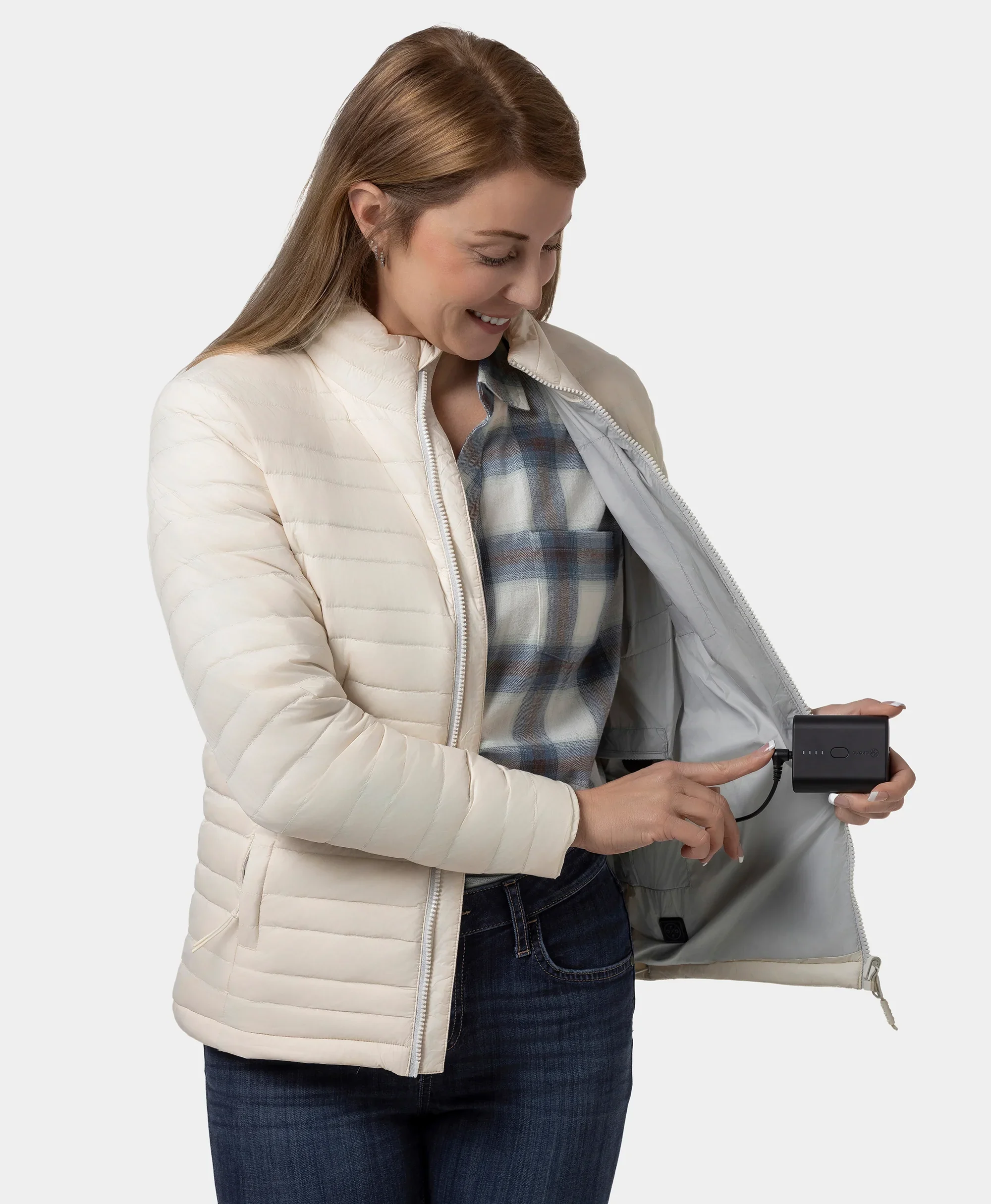 River Ridge Women's Heated Lightweight Down Jacket - XNAUWBI