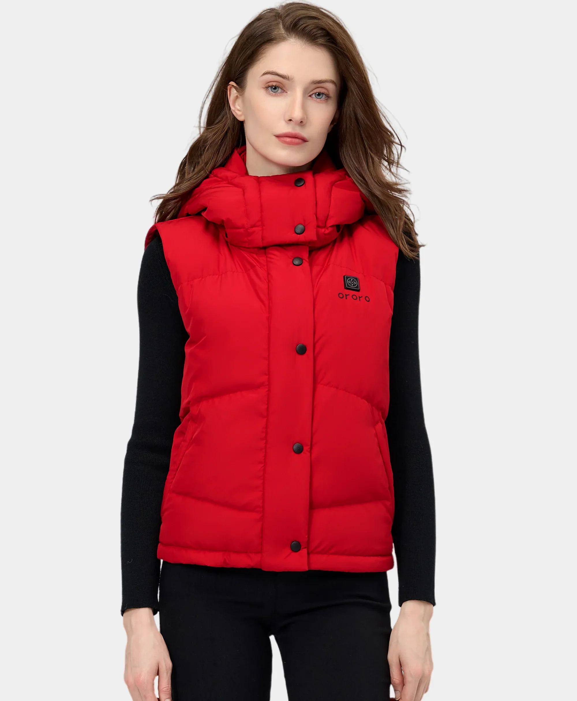Women's Heated Cropped Puffer Down Vest - XNAUWBI