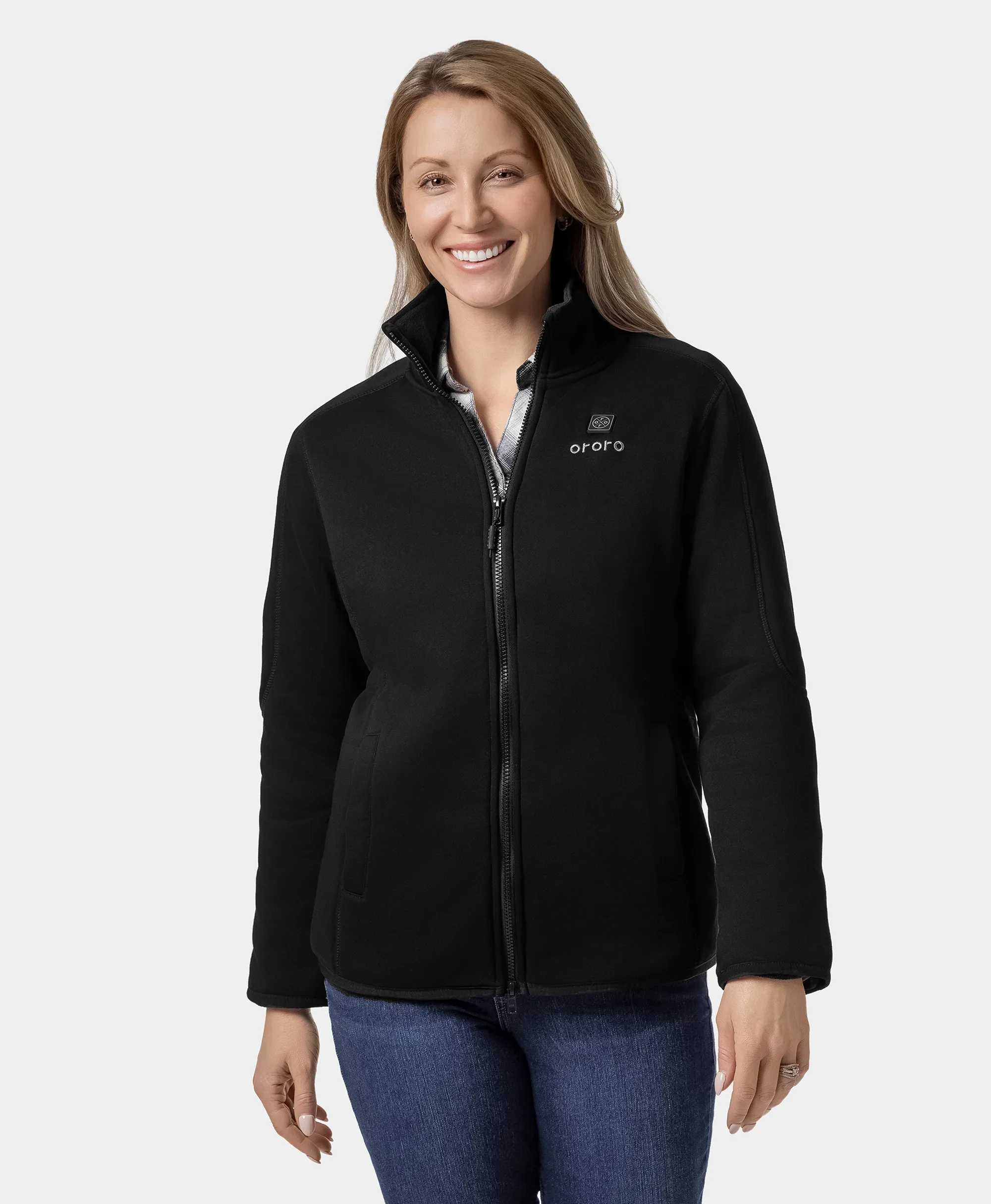 Florence Women's Heated Fleece Jacket - Black - XNAUWBI