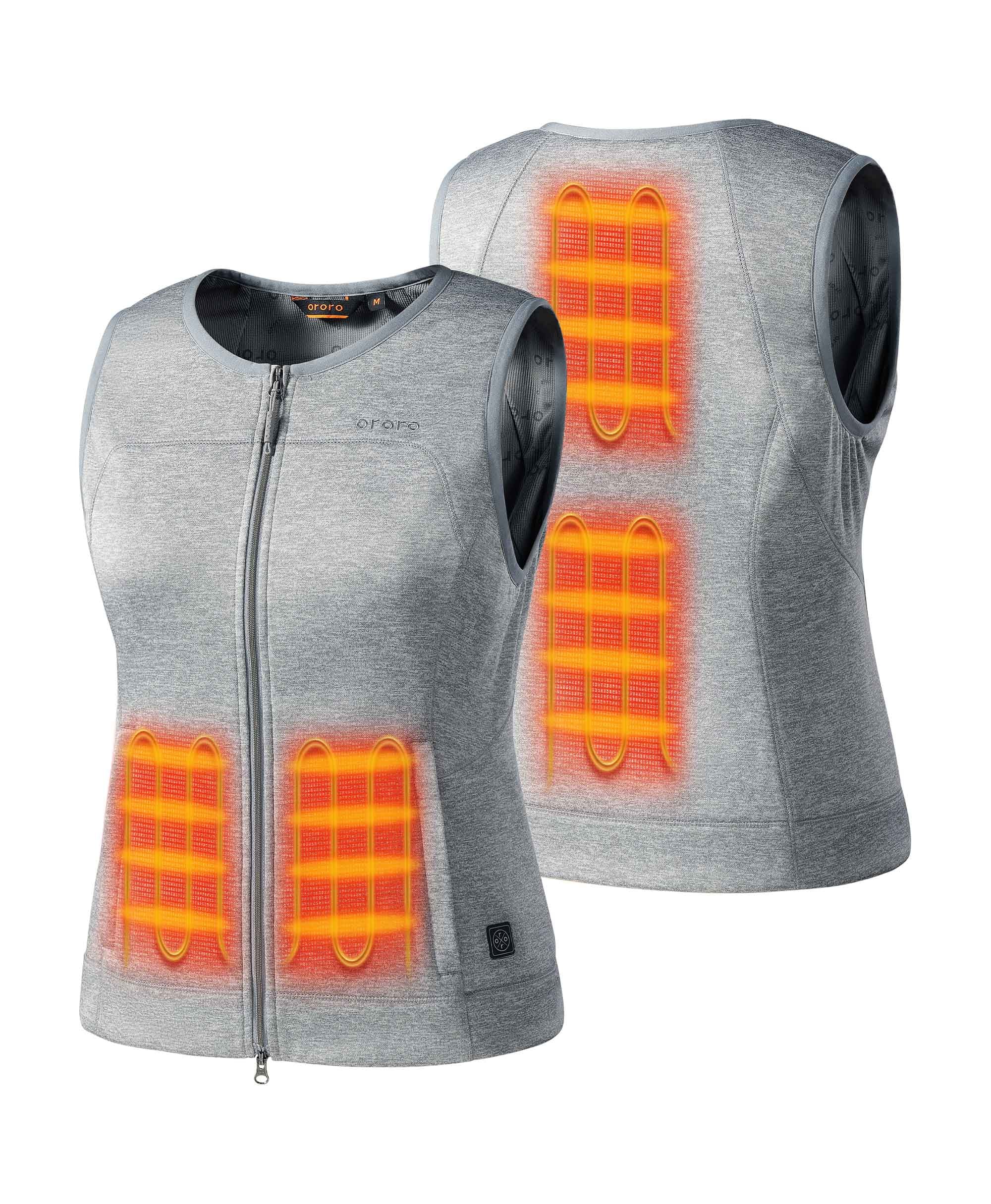 Suzanne Women's Heated Soft Armor Vest - Flecking Gray - XNAUWBI