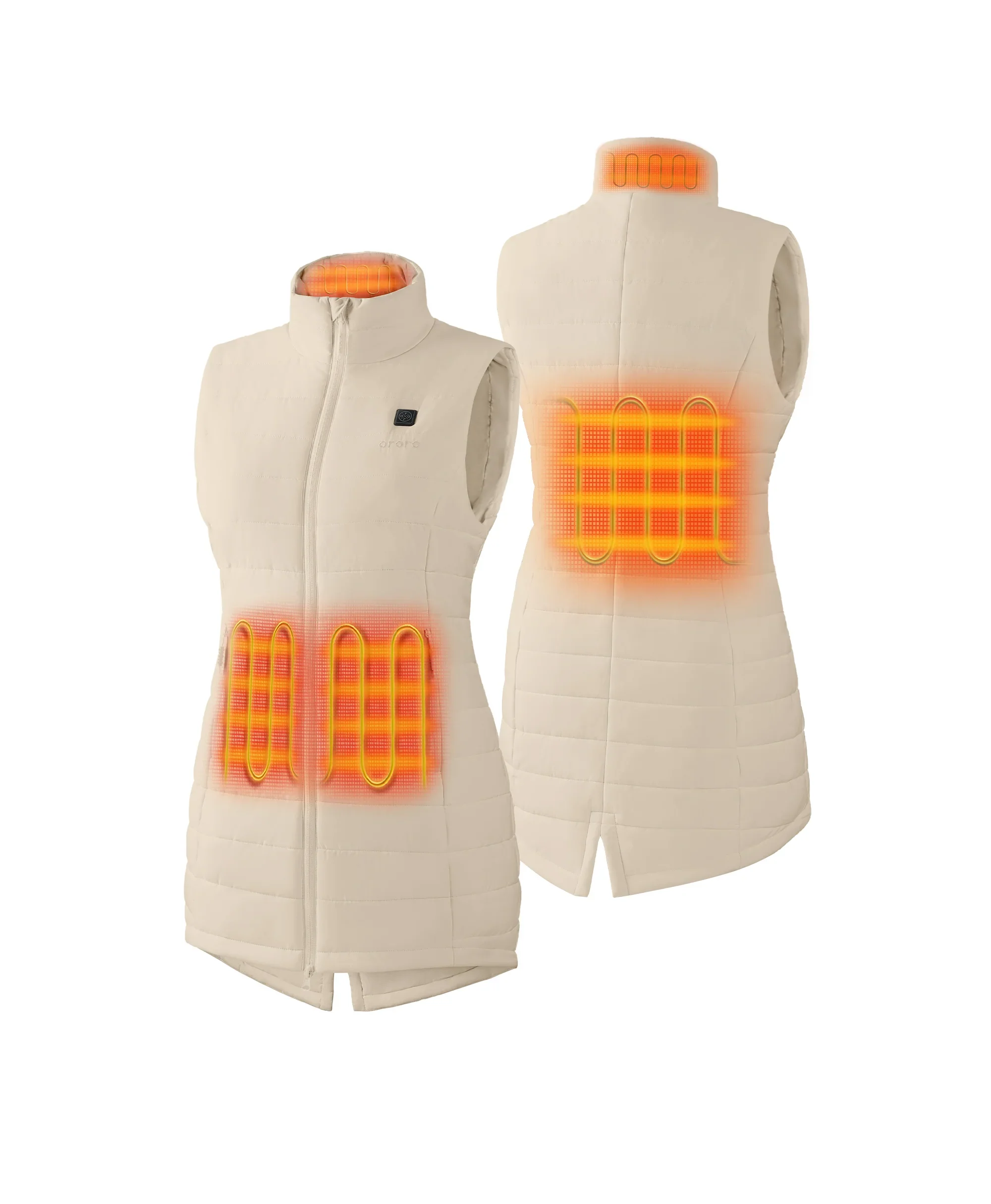 Tribeca Women's Heated Long Puffer Vest - XNAUWBI