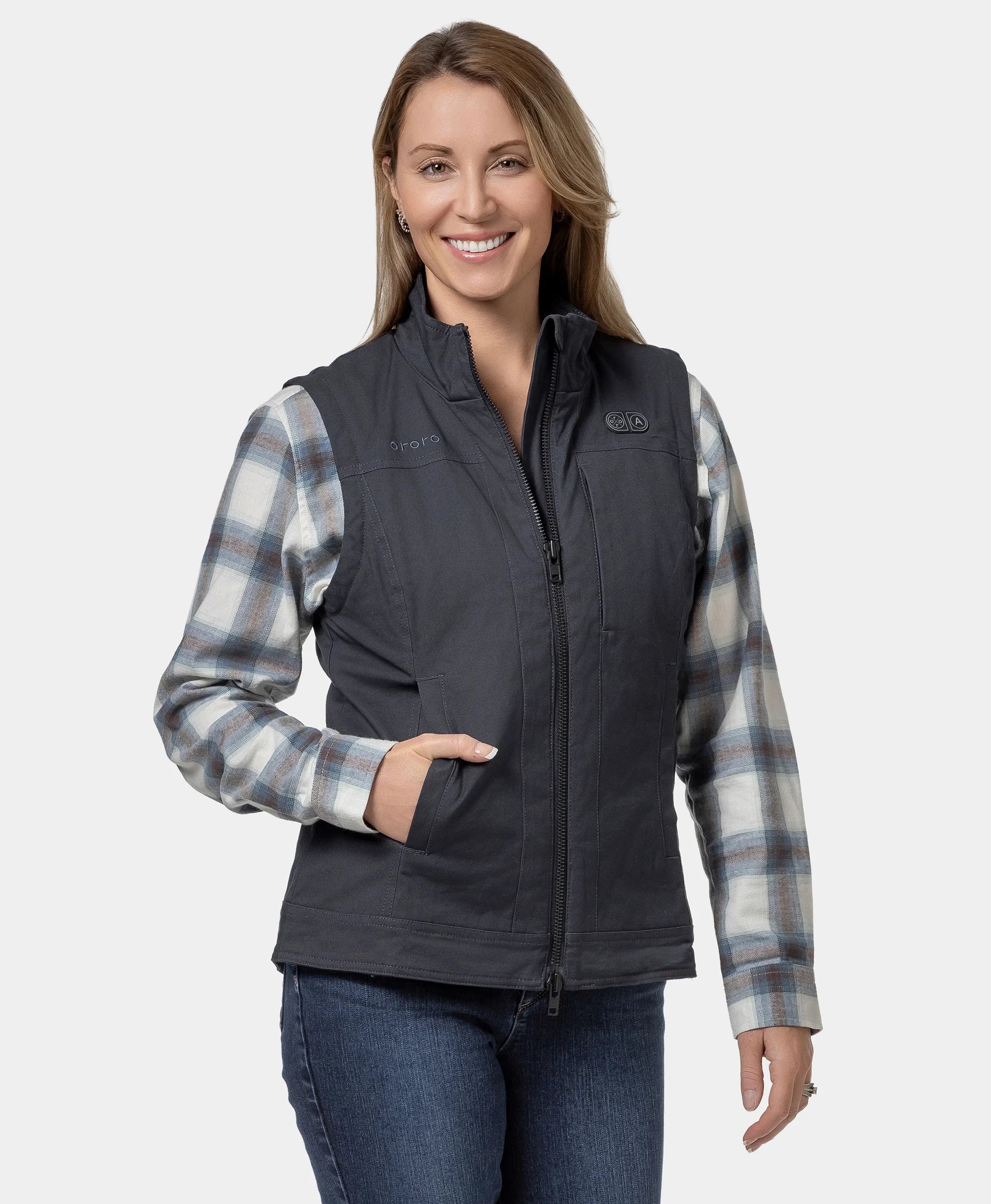 Cheyenne Women's 5-Zone Dual-Control Heated Canvas Vest - XNAUWBI