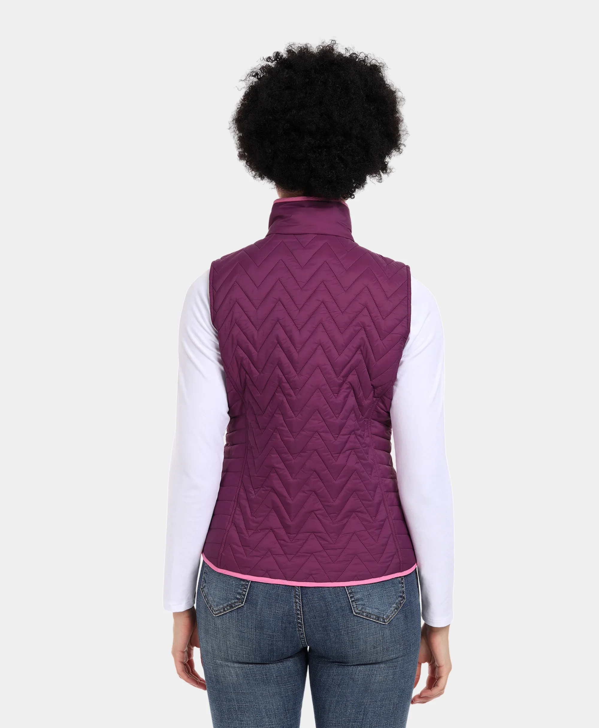 Women's Heated Chevron Quilted Vest - XNAUWBI