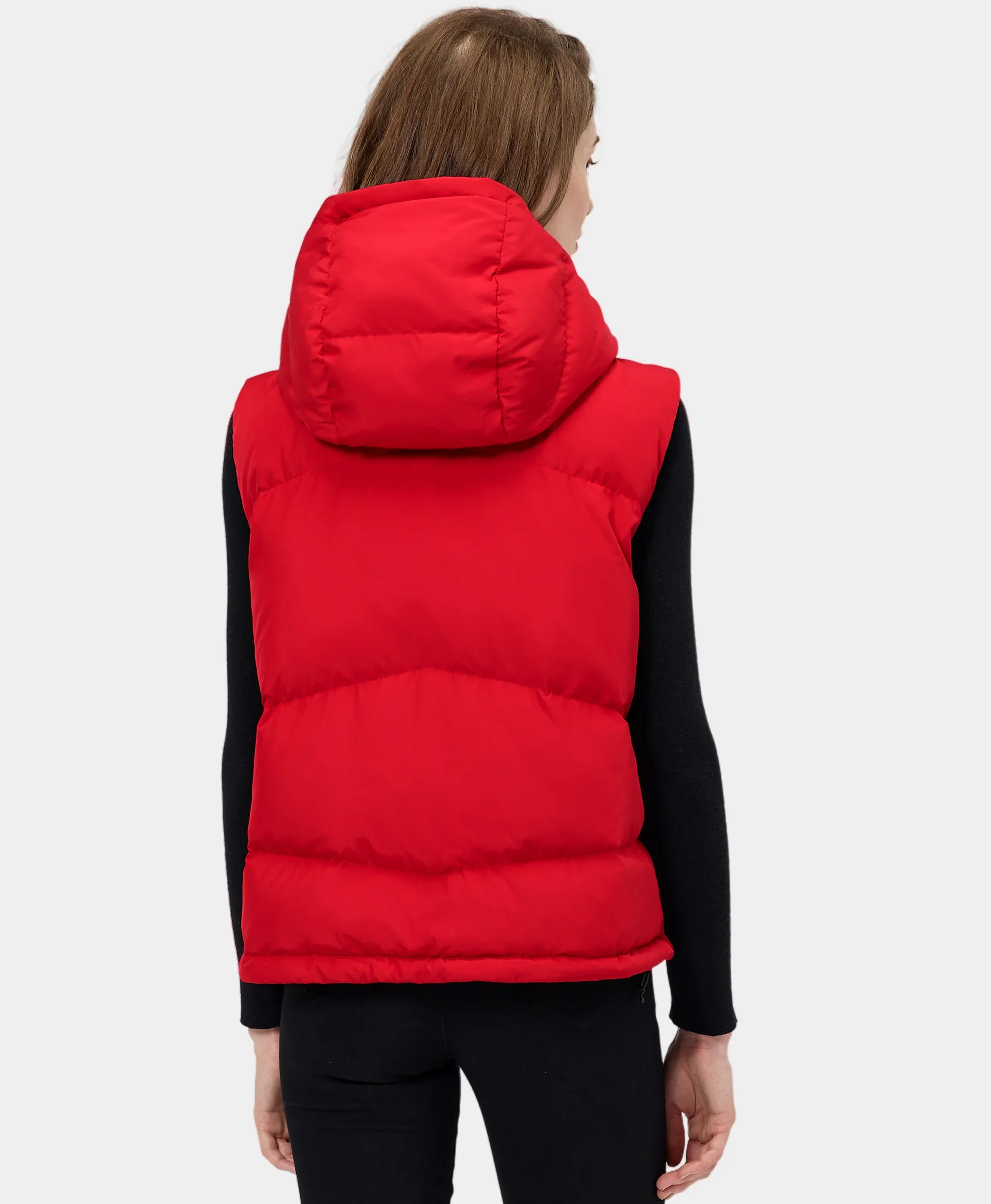 Women's Heated Cropped Puffer Down Vest - XNAUWBI