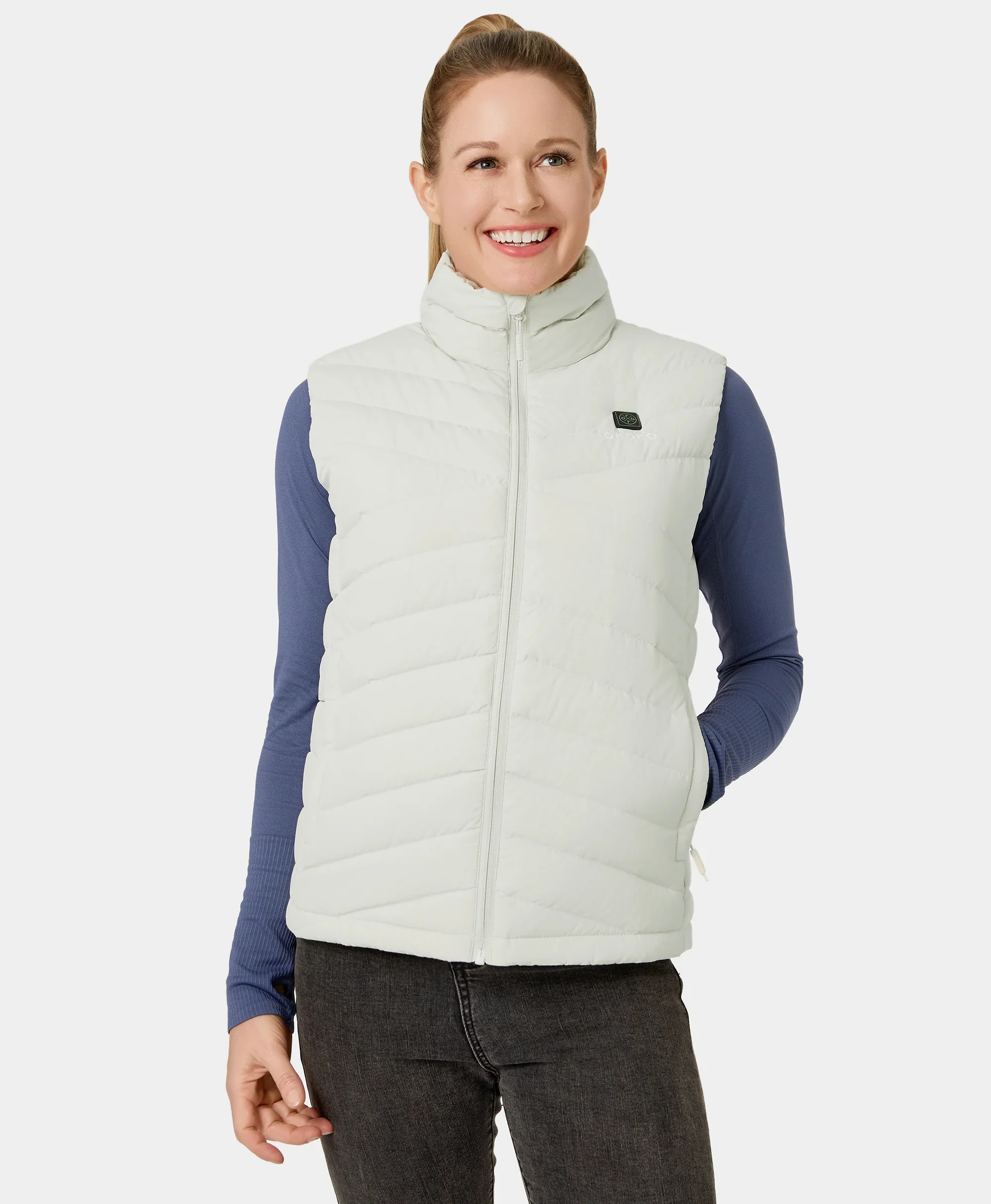 Women's Heated Lightweight Down Vest - XNAUWBI