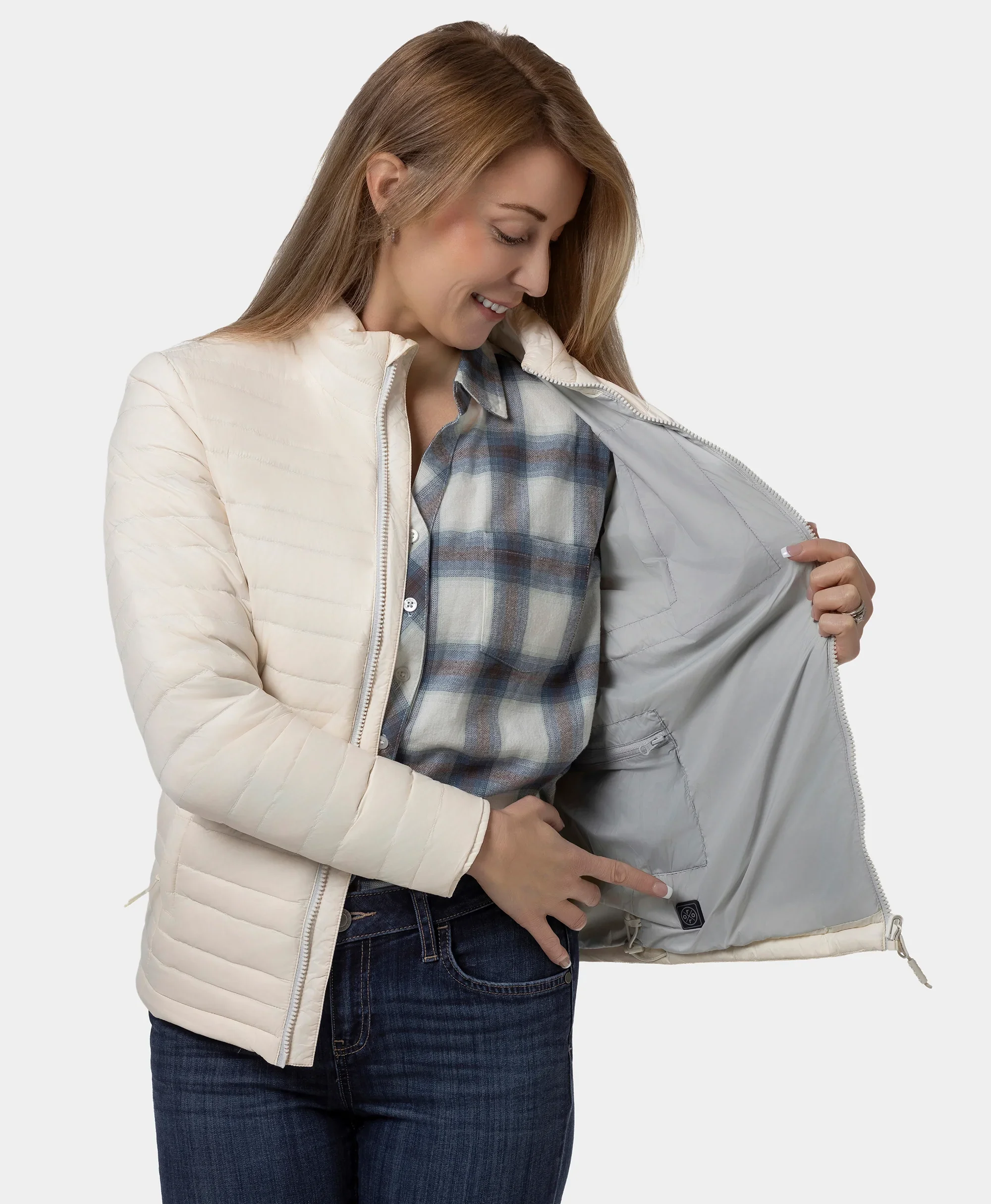 River Ridge Women's Heated Lightweight Down Jacket - XNAUWBI