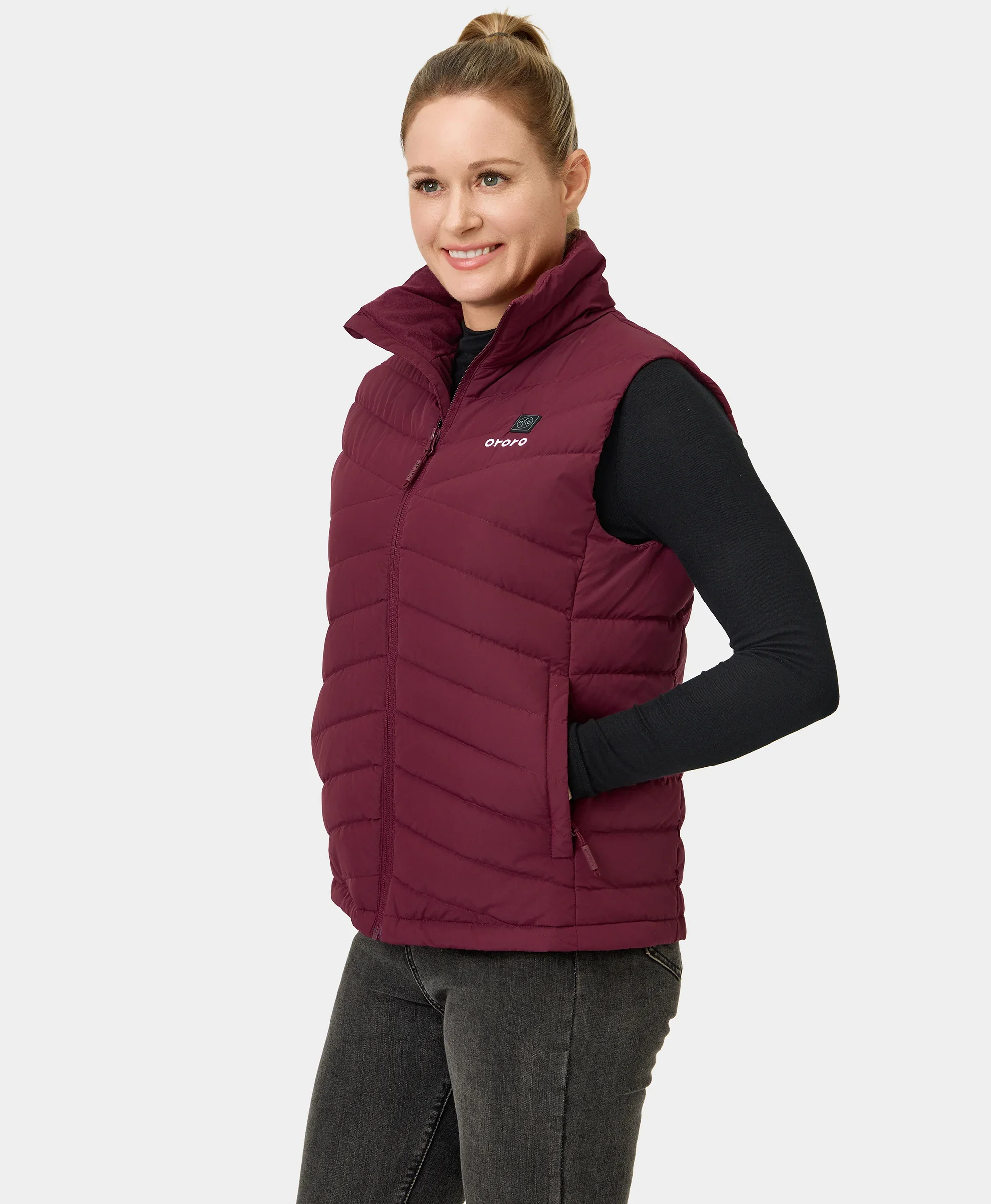 Women's Heated Lightweight Down Vest - XNAUWBI