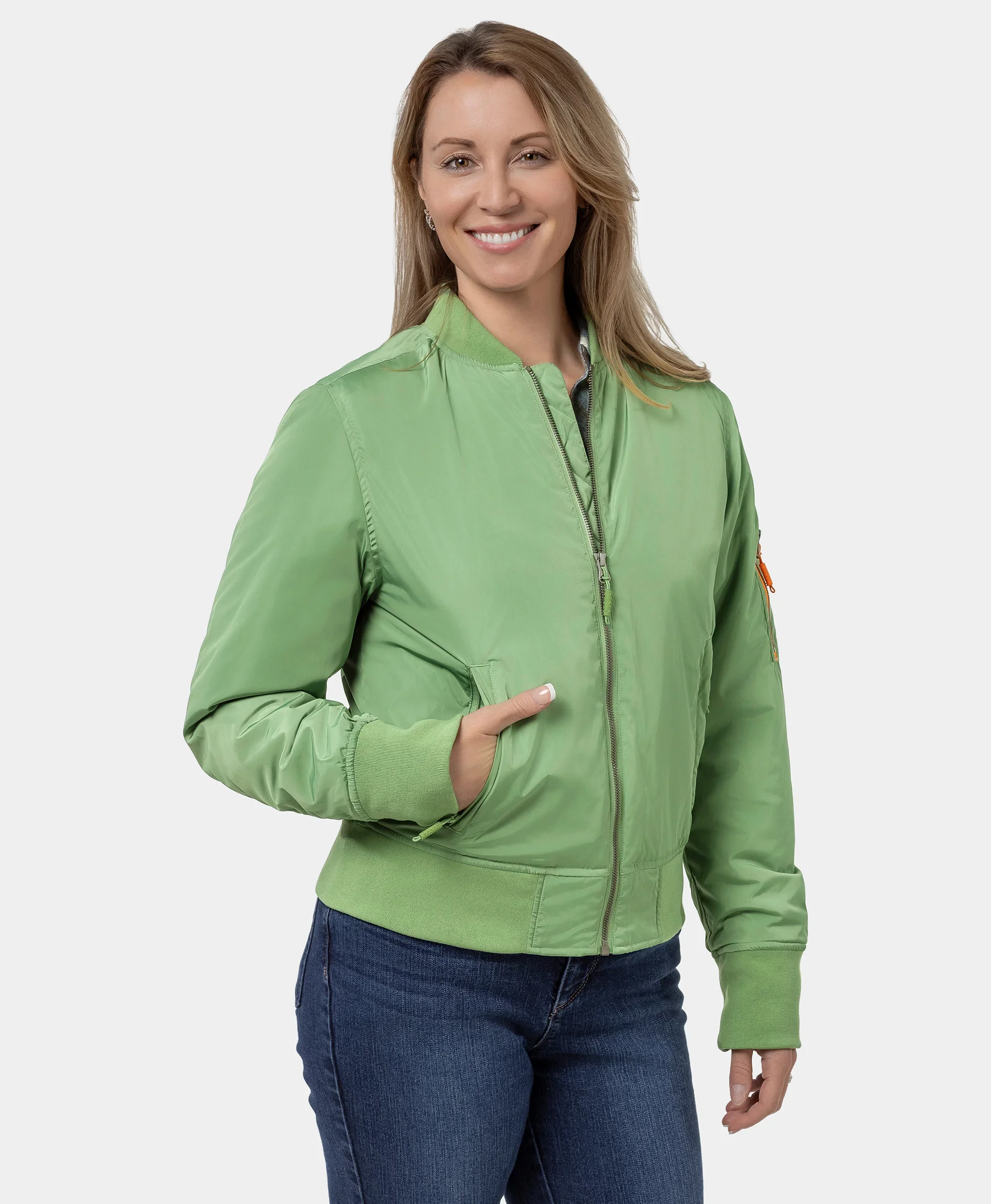 Cityscape Women's Heated Bomber Jacket - XNAUWBI