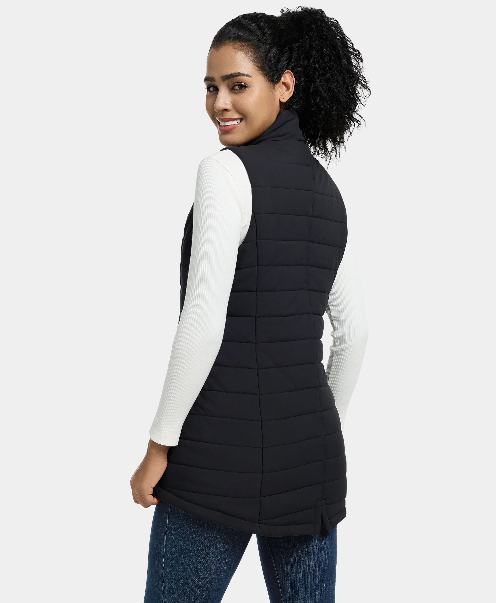 Tribeca Women's Heated Long Puffer Vest - XNAUWBI