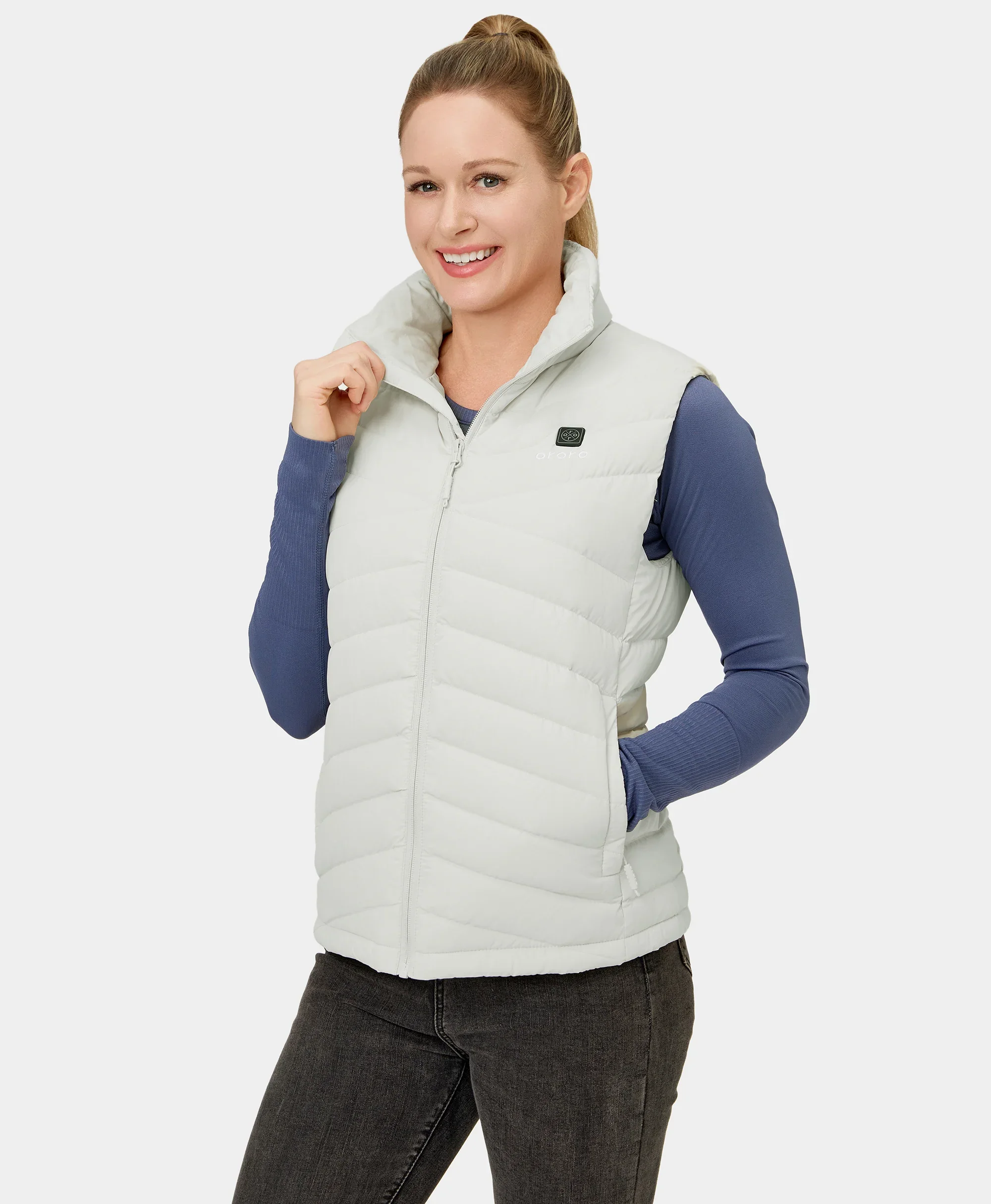 Women's Heated Lightweight Down Vest - XNAUWBI