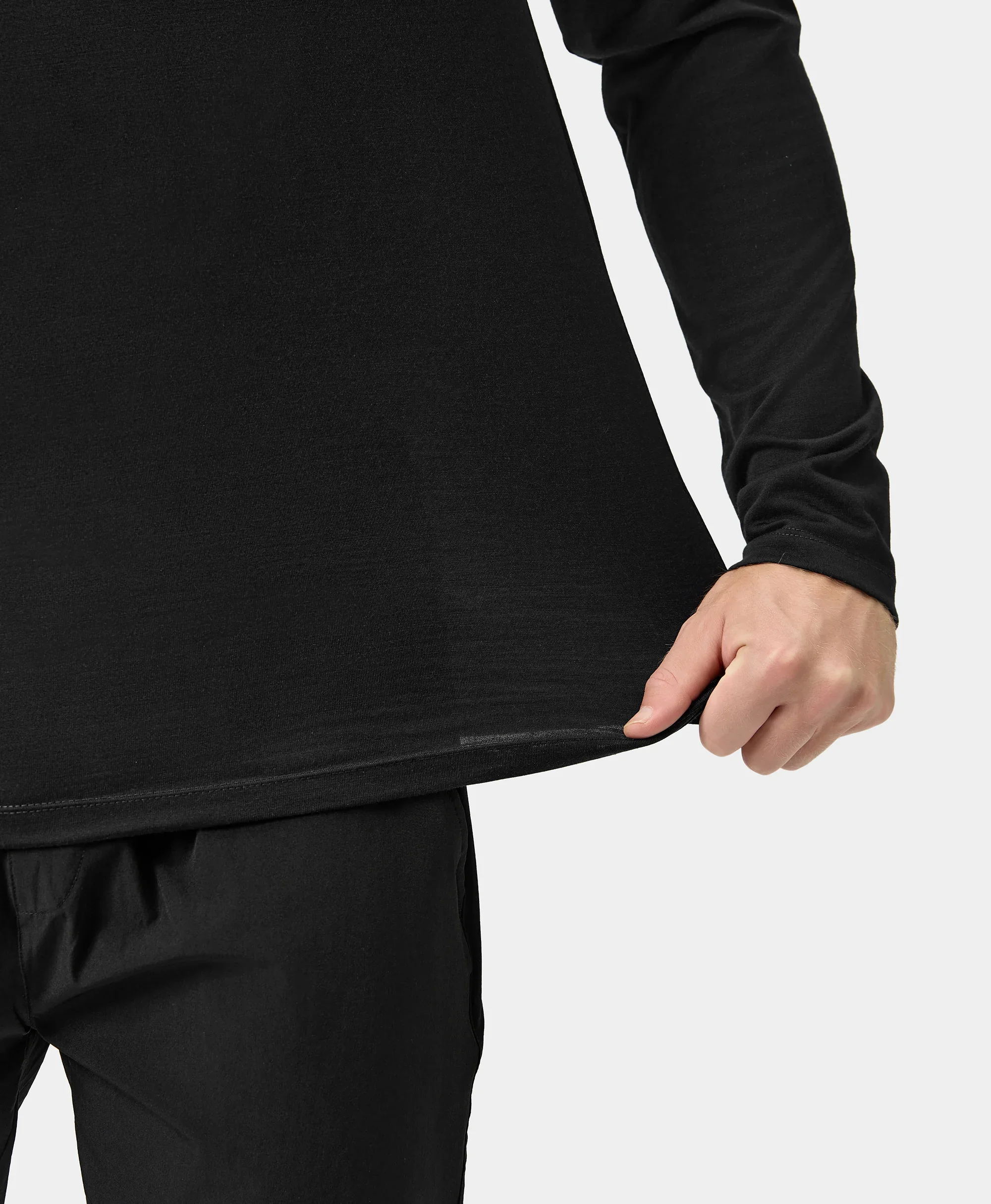Aoraki Unisex Merino Wool Blend Baselayer - Black - XNAUWBI
