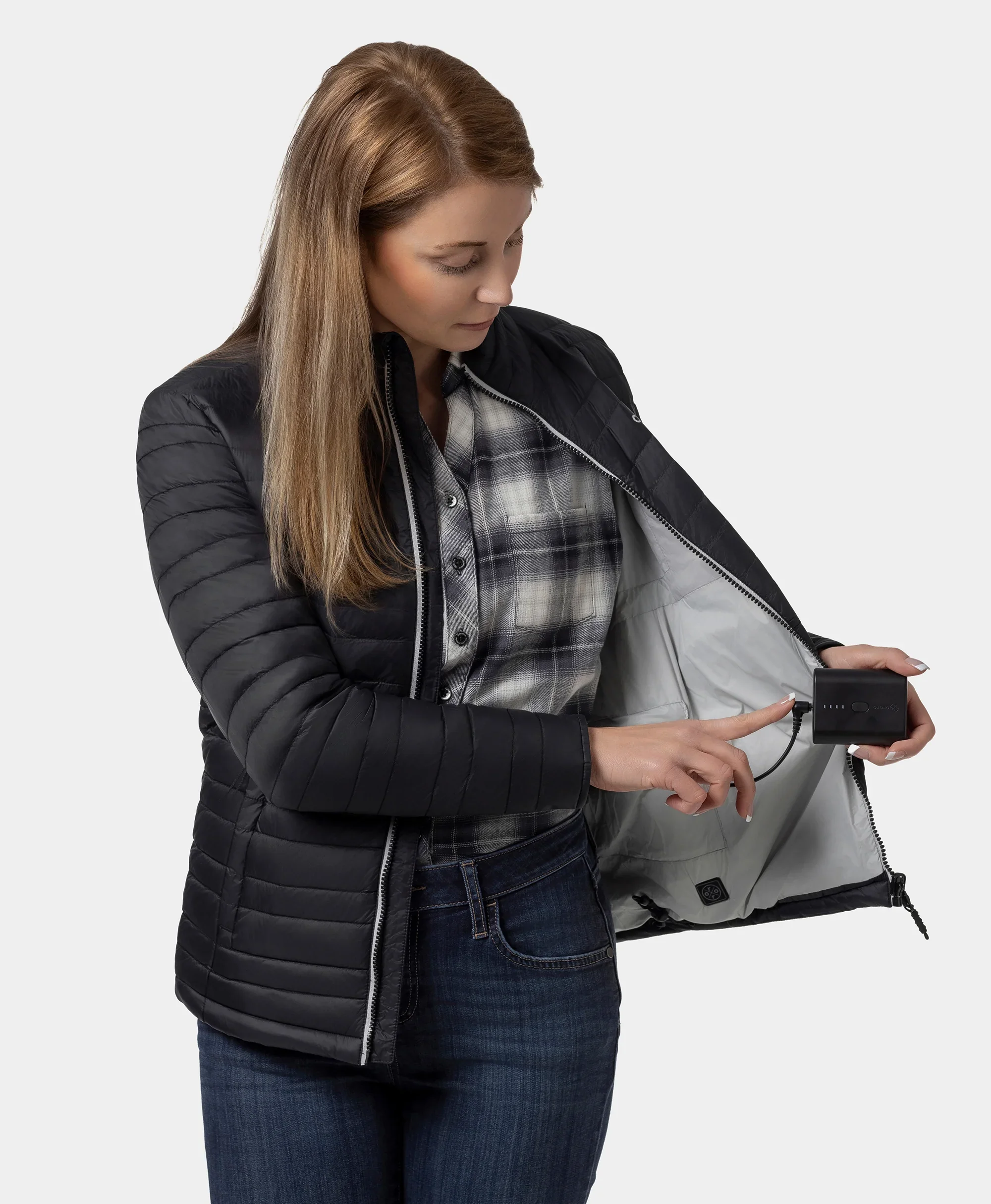 River Ridge Women's Heated Lightweight Down Jacket - XNAUWBI