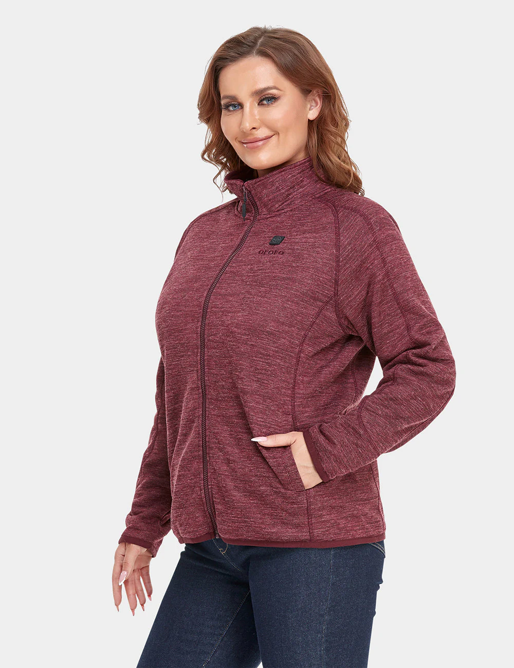 Women's Heated Full-Zip Fleece Jacket - XNAUWBI