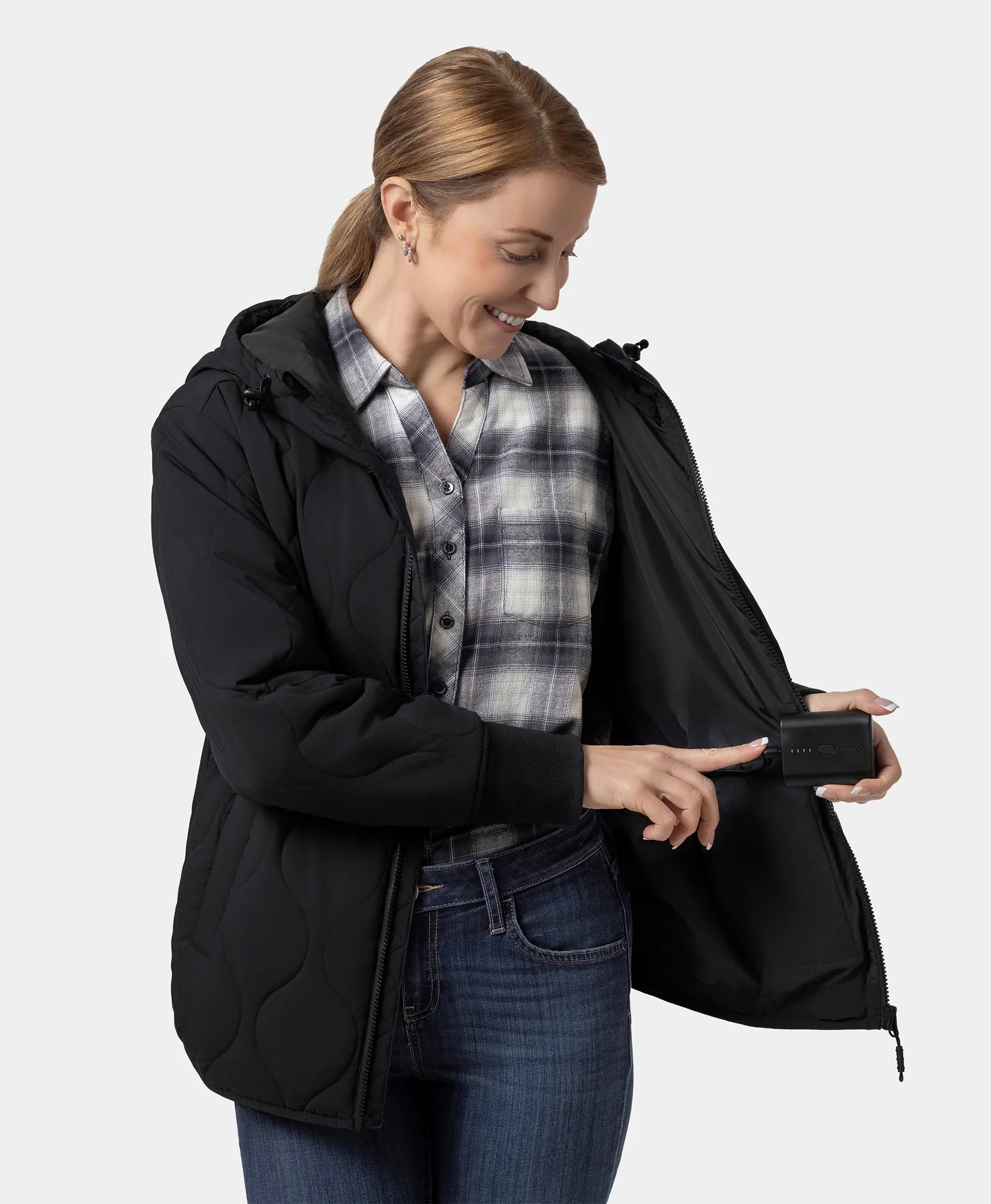 Stargazer Women's Heated Quilted Hoodie Jacket - XNAUWBI