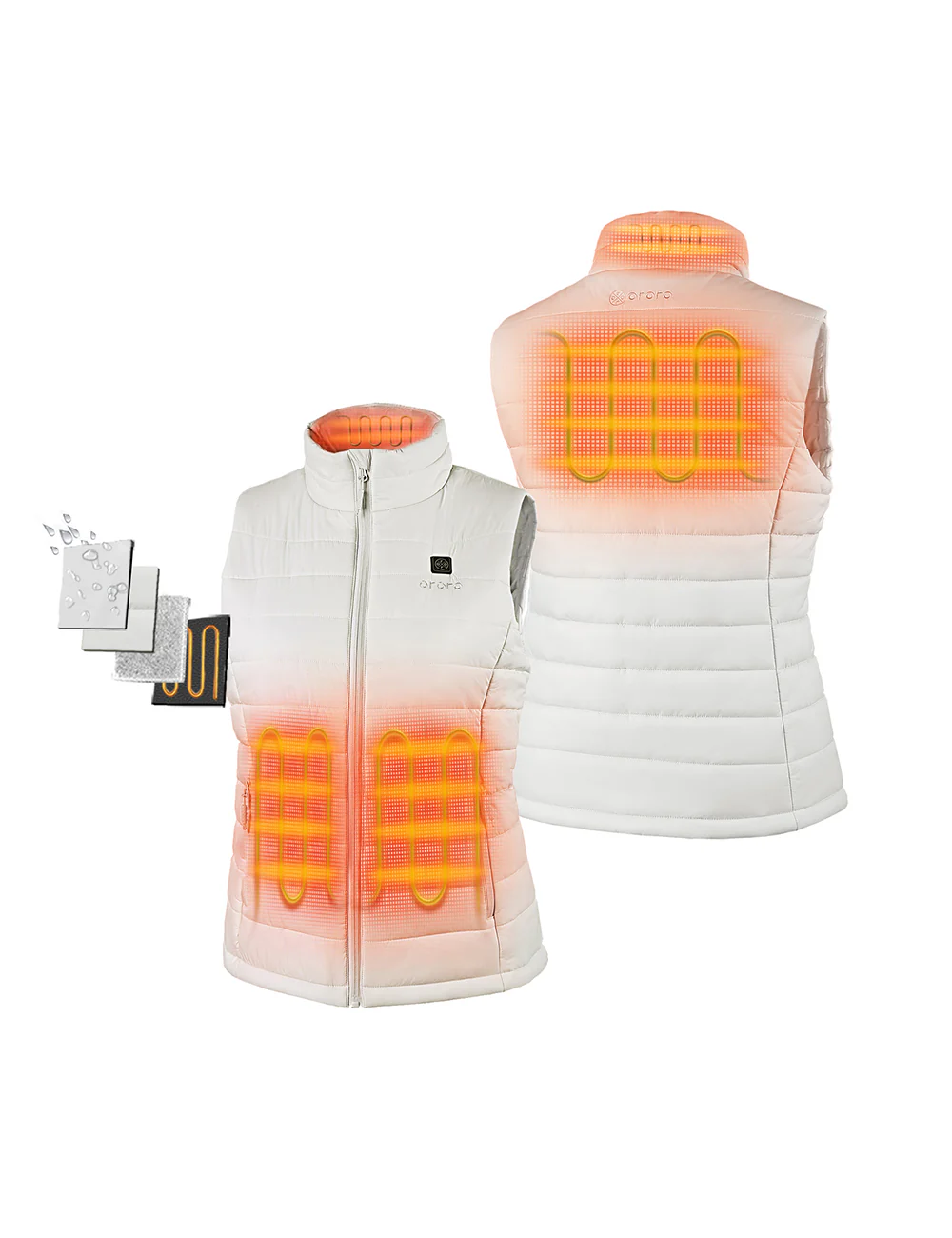 Bundle Deal - Women's Classic Heated Vest (Off-White) & Extra Mini 5K Battery - XNAUWBI