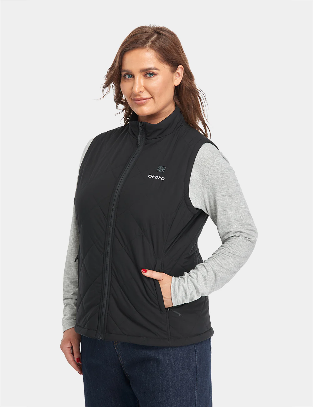 Women's Heated Quilted Vest - Black - XNAUWBI