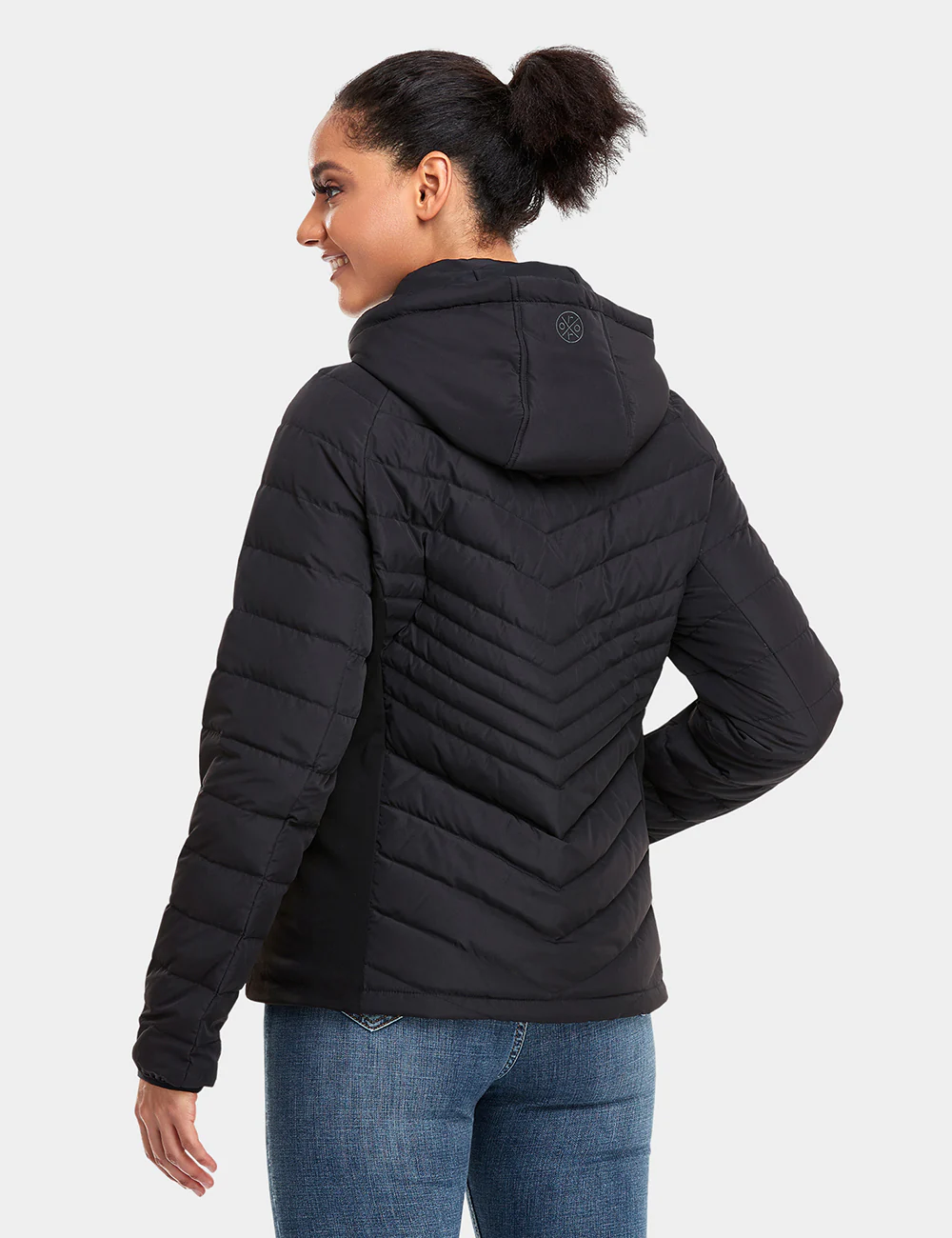 Cloudland Women's Heated Down Jacket - White/Black - XNAUWBI