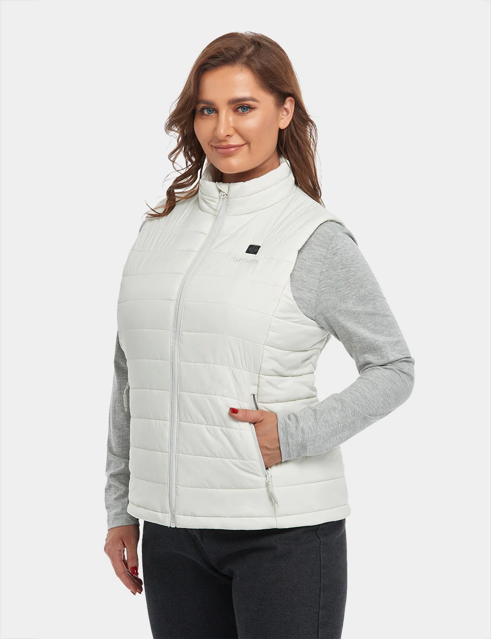 Bundle Deal - Women's Classic Heated Vest (Off-White) & Extra Mini 5K Battery - XNAUWBI
