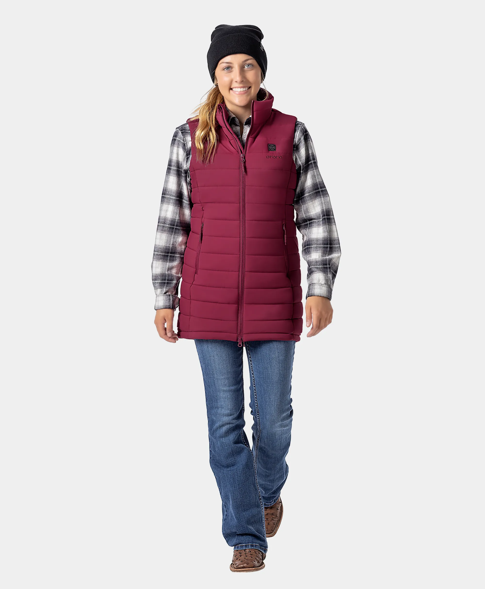 Tribeca Women's Heated Long Puffer Vest - XNAUWBI