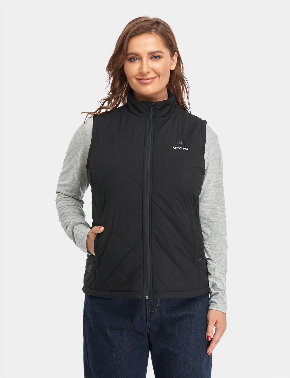 Women's Heated Quilted Vest - Black - XNAUWBI