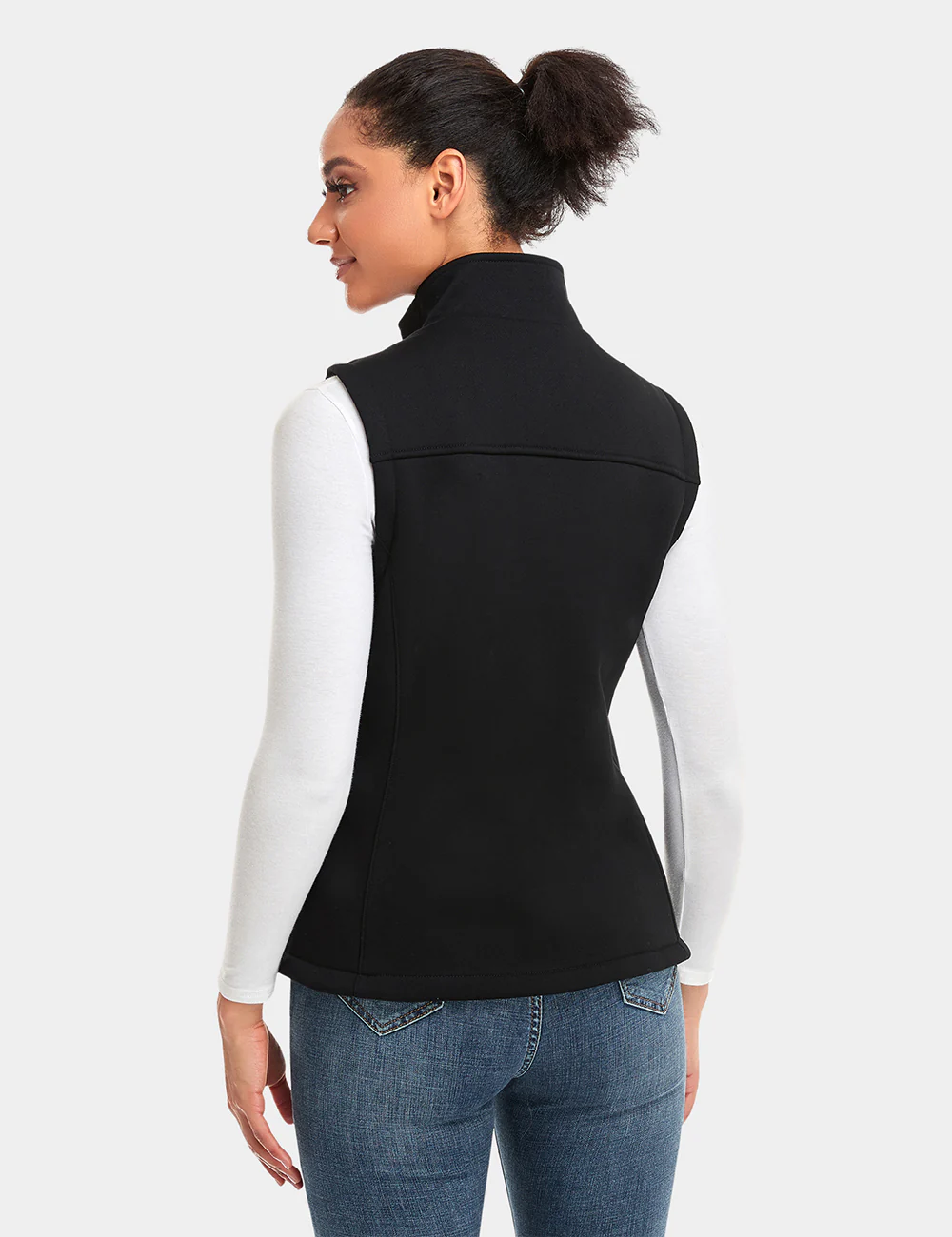 Women's Heated Fleece Vest - Black - XNAUWBI