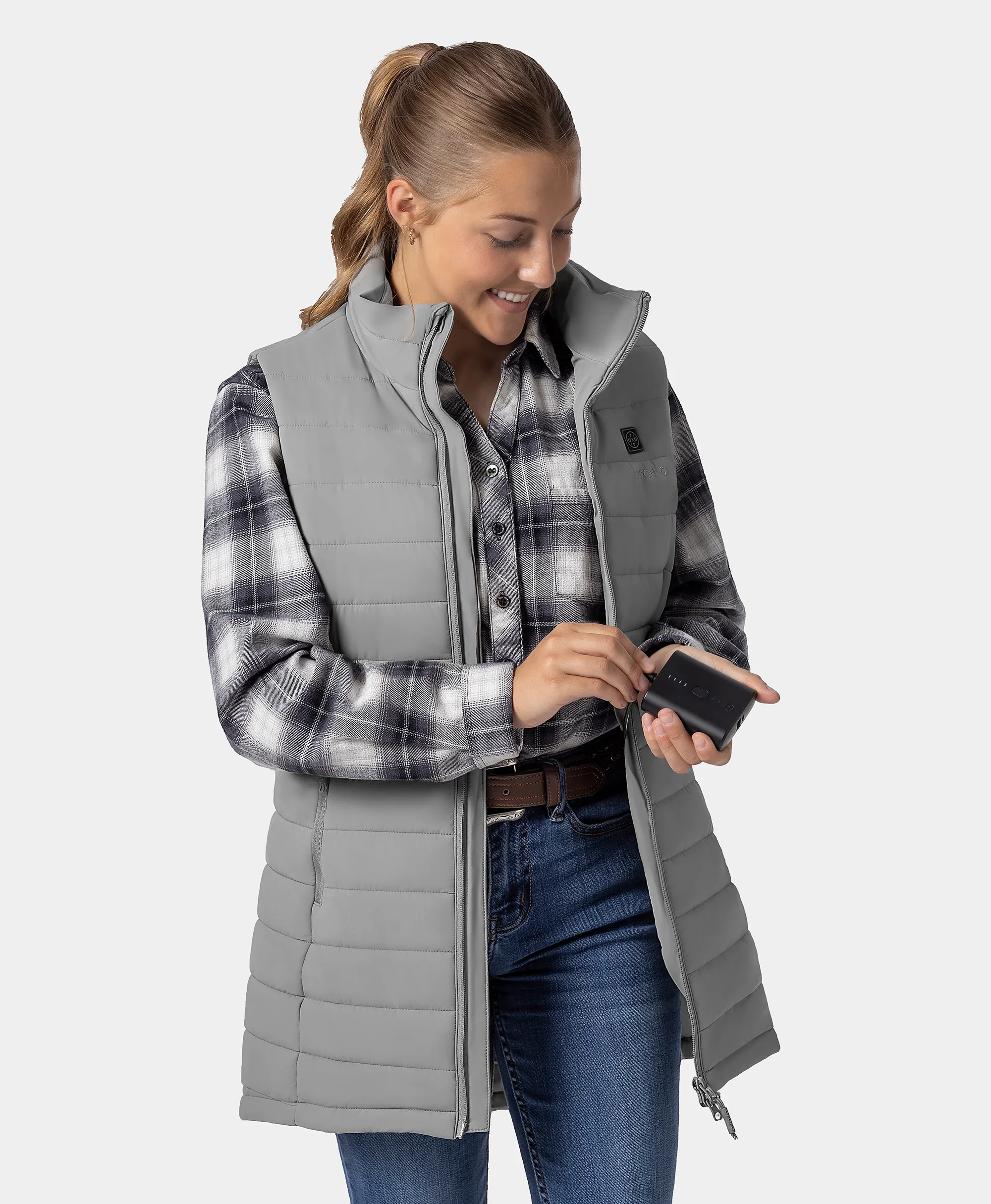Tribeca Women's Heated Long Puffer Vest - XNAUWBI