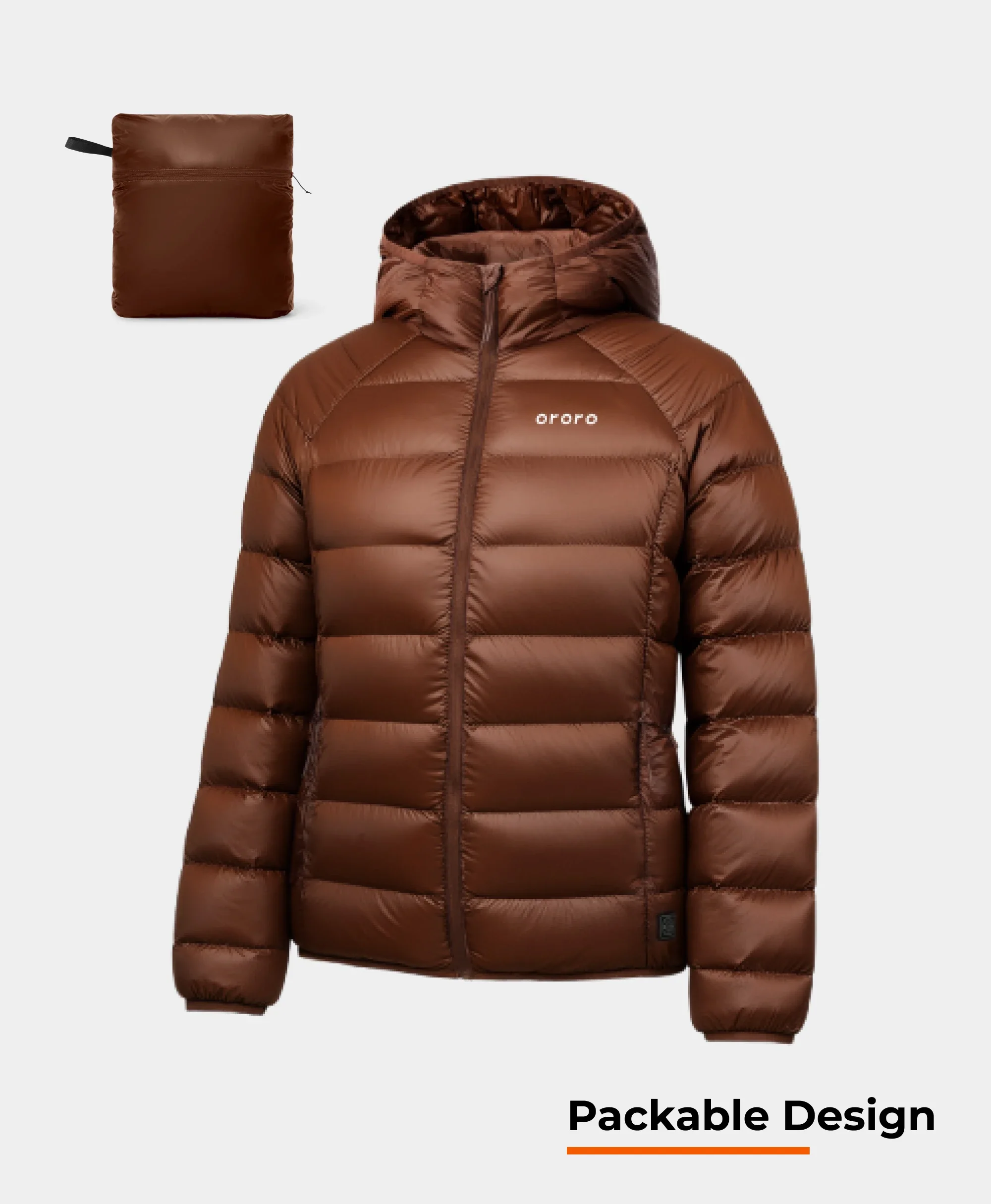 Aero Women's 4-Zone Packable Heated Down Jacket - XNAUWBI