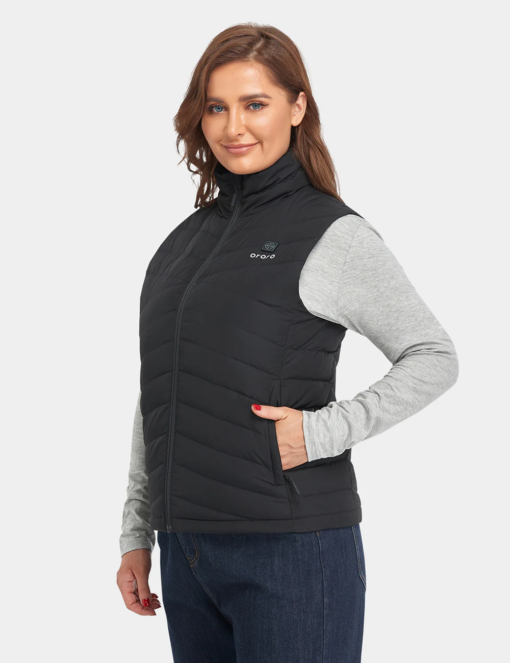 Women's Heated Lightweight Down Vest - XNAUWBI