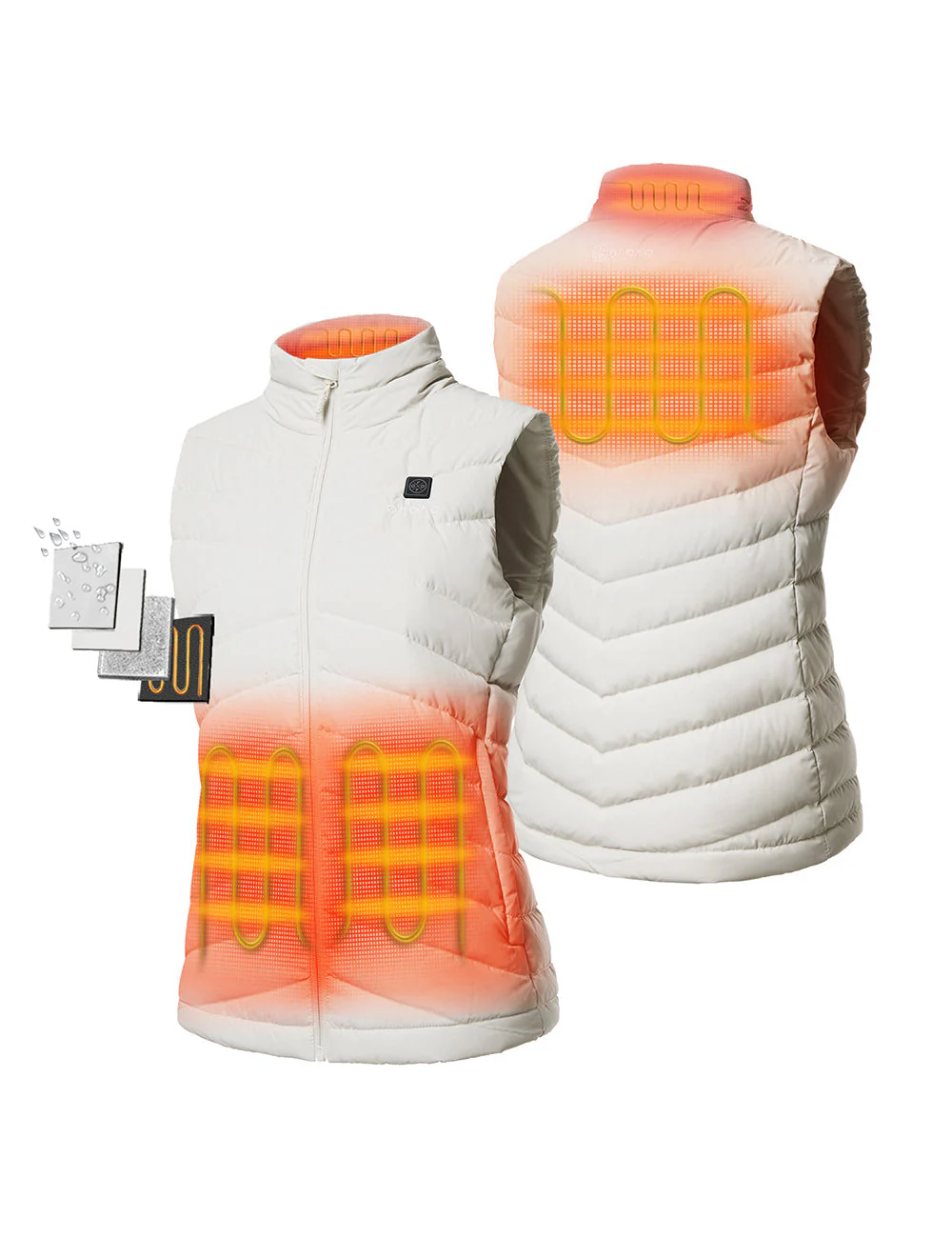 Women's Heated Lightweight Down Vest - XNAUWBI
