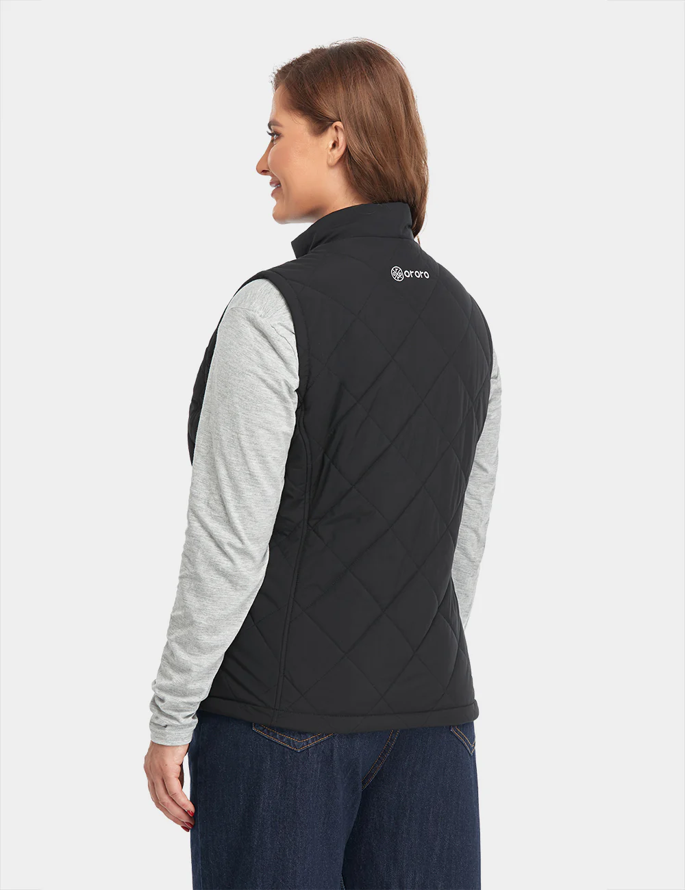 Women's Heated Quilted Vest - Black - XNAUWBI