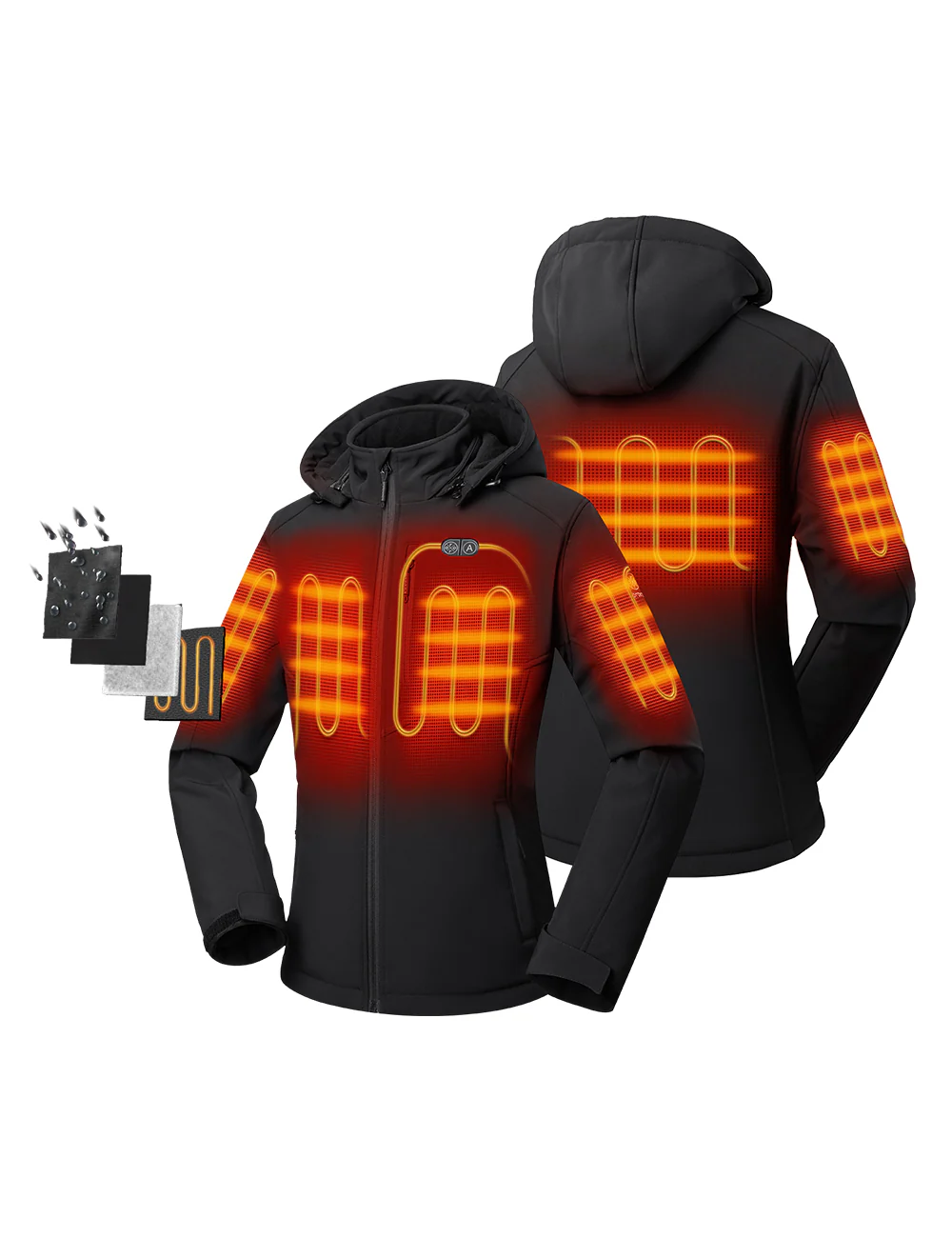 Women's Heated Dual Control Jacket with 5 Heating Zones (Chest Heating) - XNAUWBI