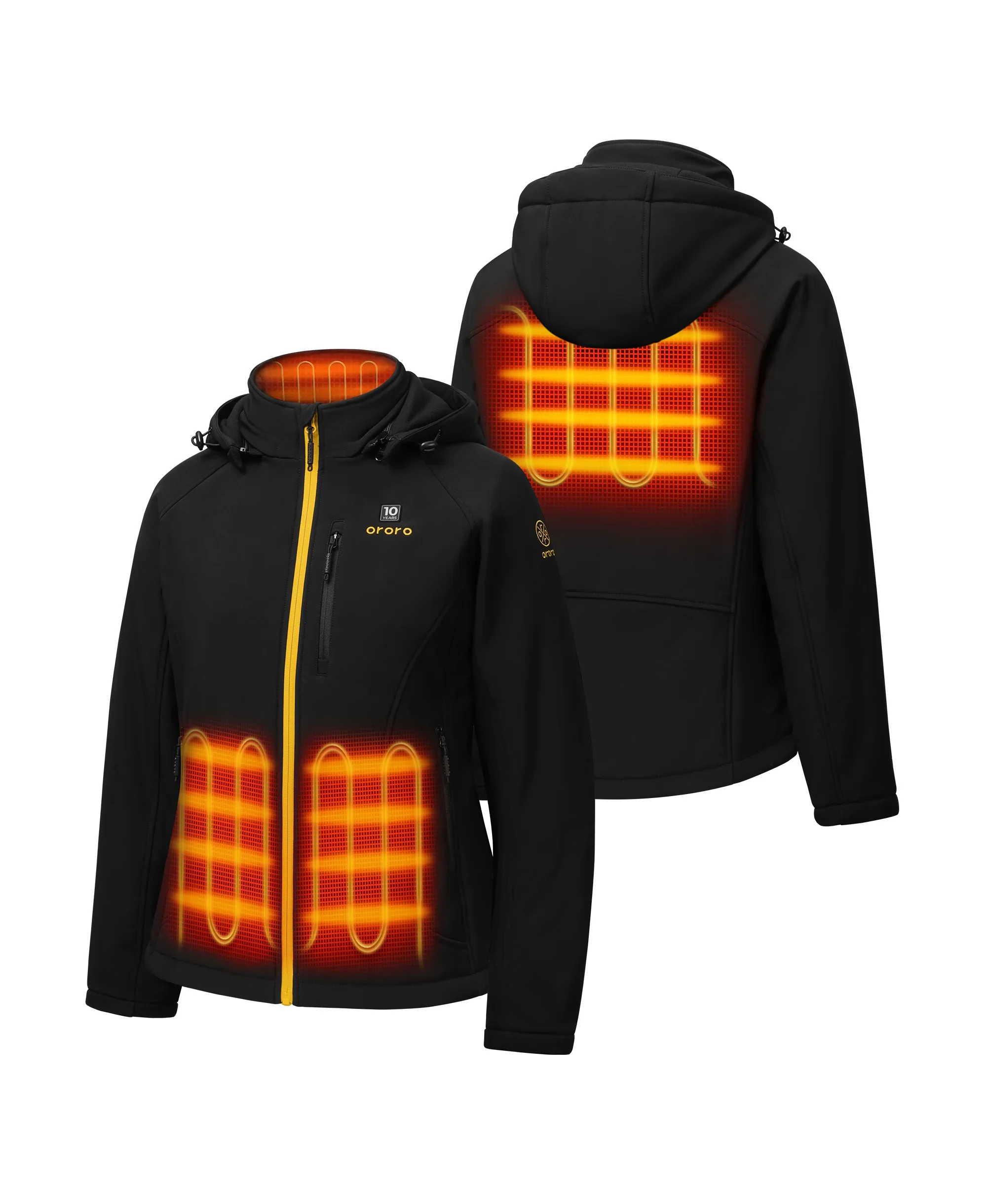 Women's 4-Zone Classic Heated Jacket (10-Year Anniversary Limited Edition) - Black & Gold - XNAUWBI