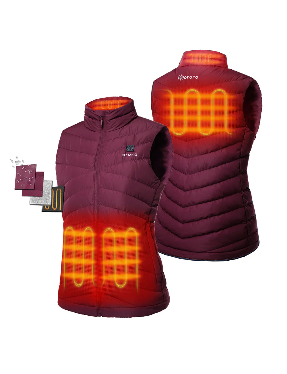 Women's Heated Lightweight Down Vest - XNAUWBI