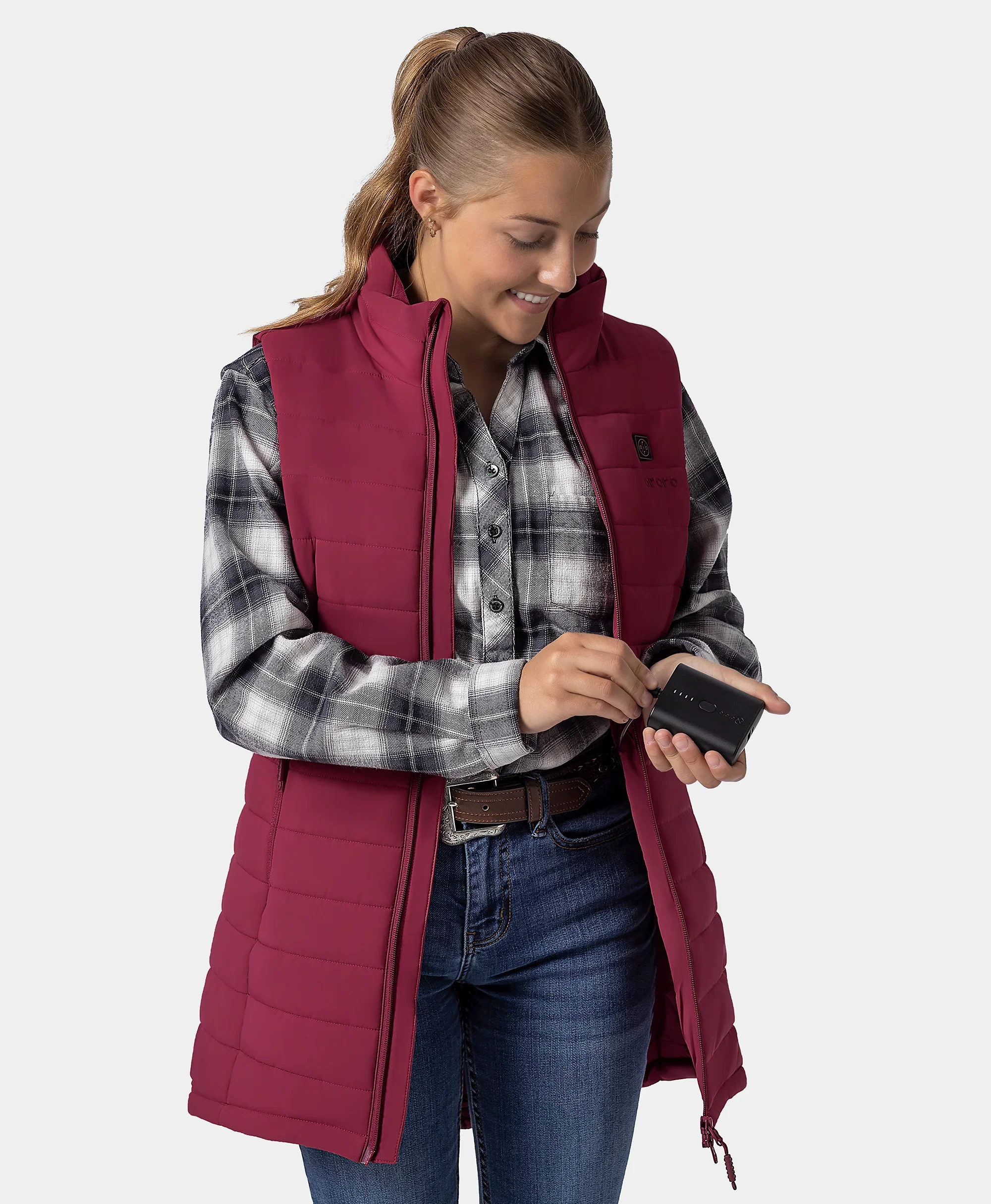 Tribeca Women's Heated Long Puffer Vest - XNAUWBI