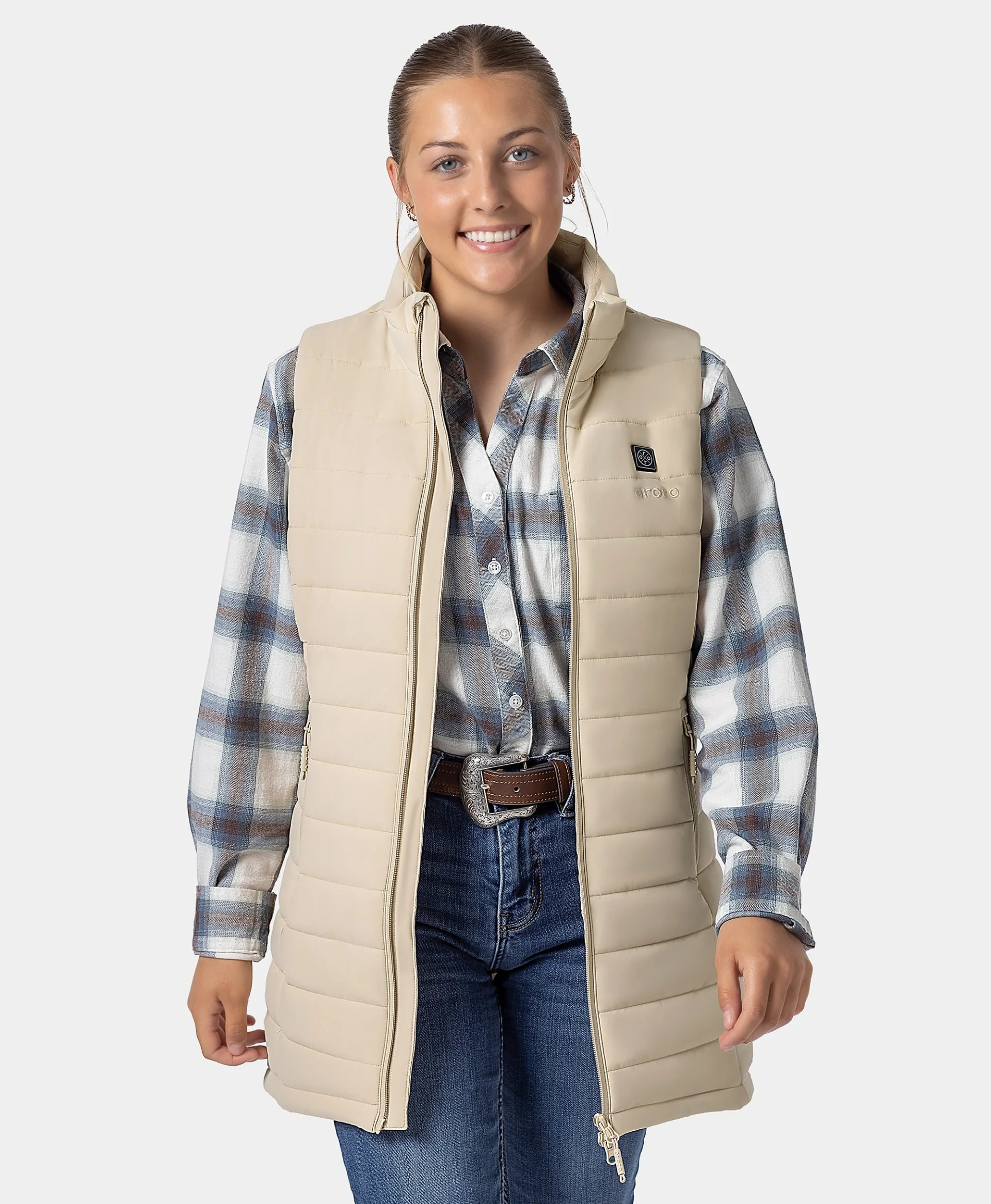 Tribeca Women's Heated Long Puffer Vest - XNAUWBI