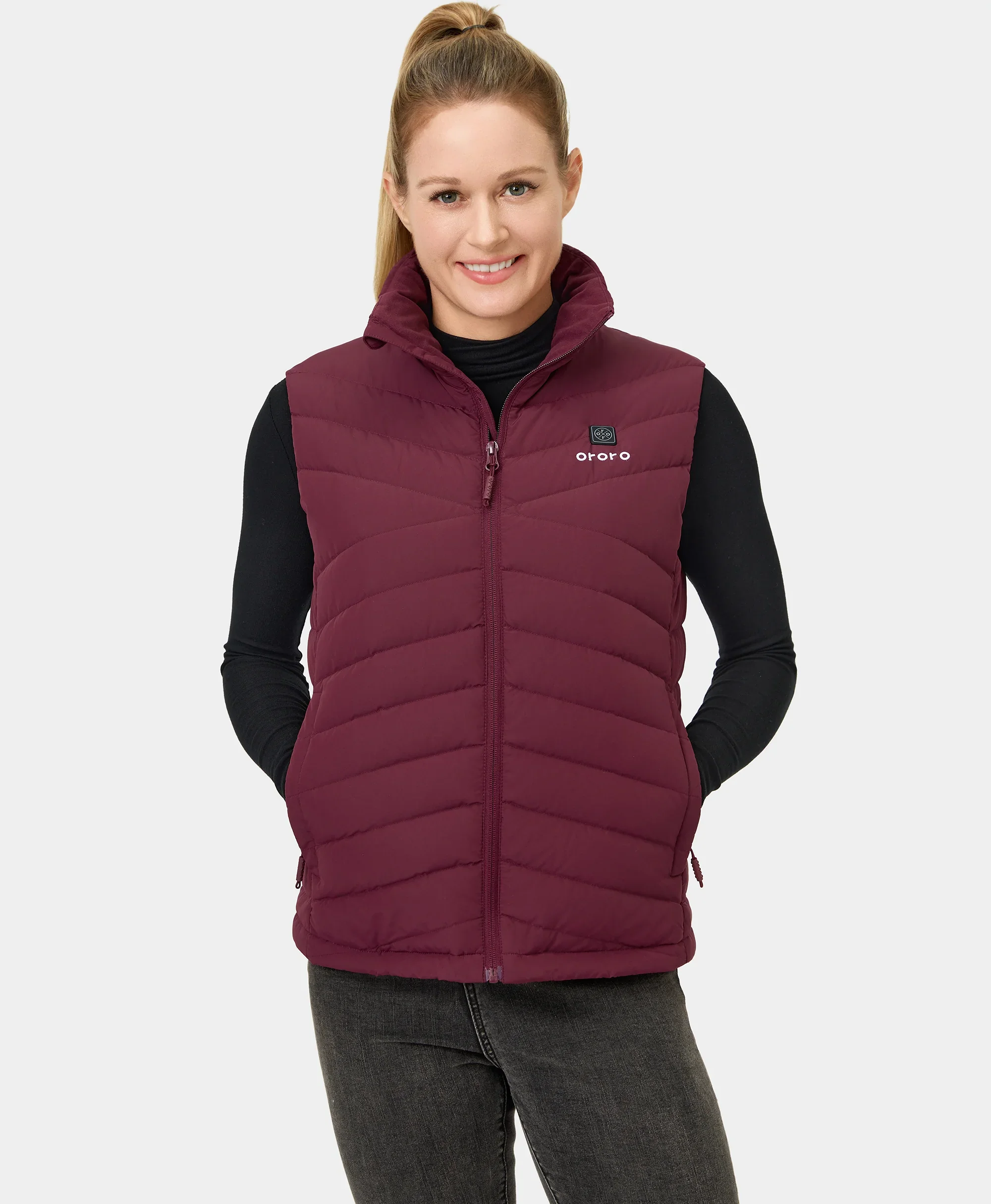 Women's Heated Lightweight Down Vest - XNAUWBI