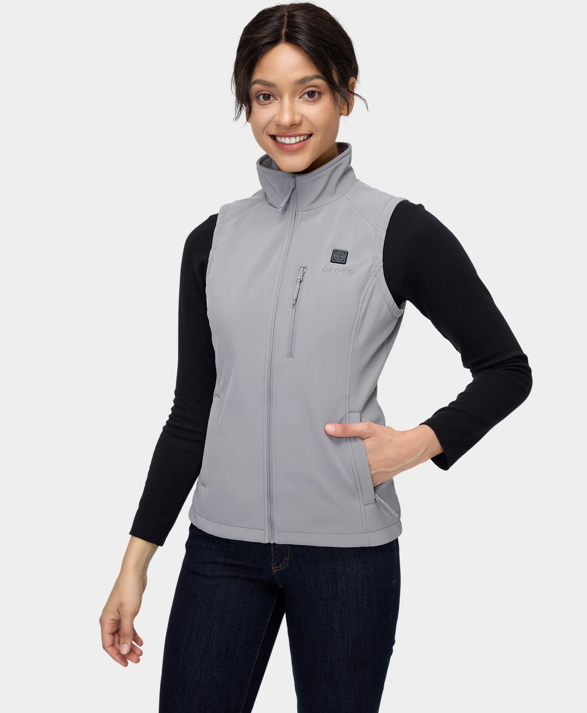 Women's Heated Softshell Vest - Lower Back Heating - XNAUWBI