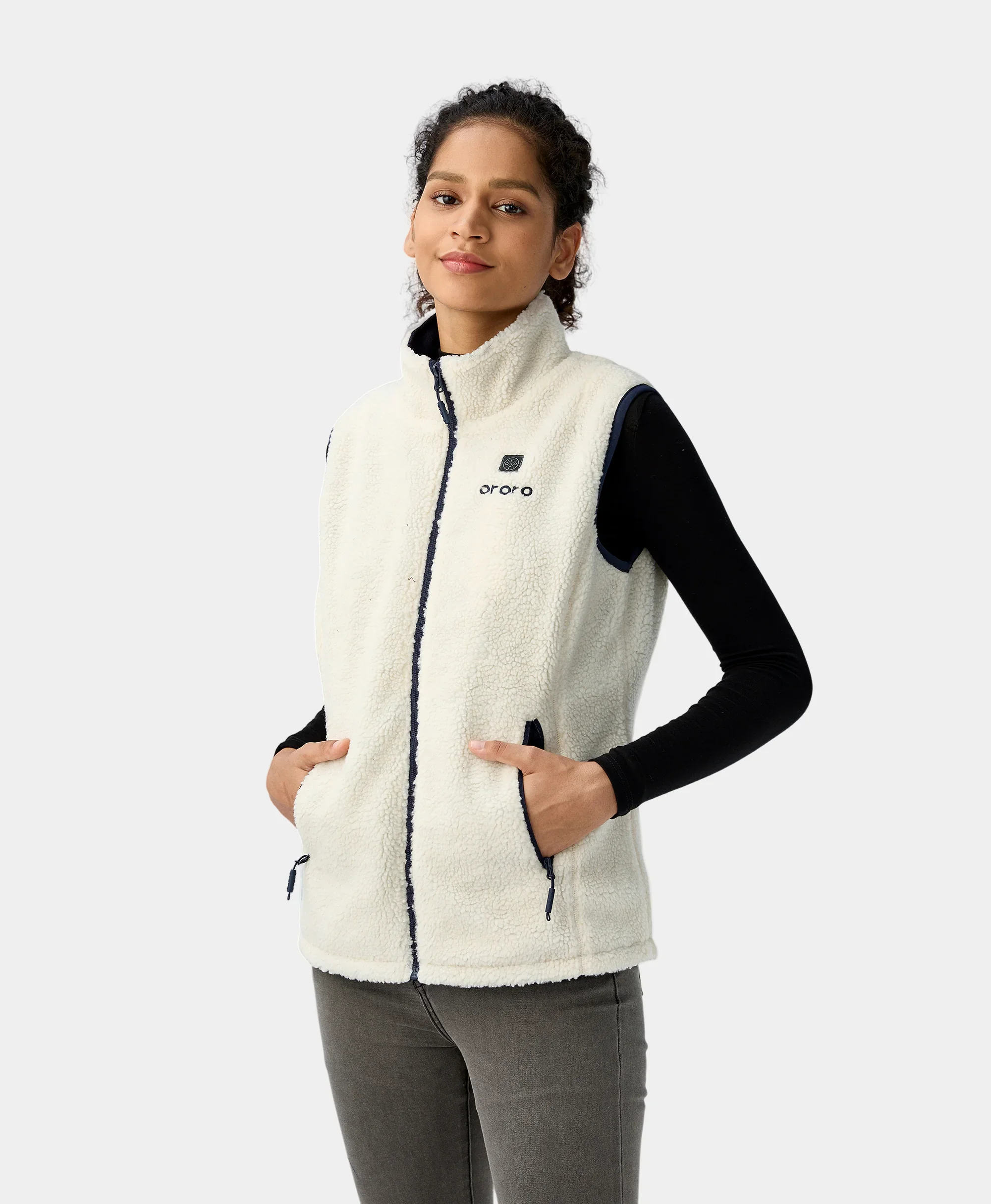 Women's Heated Recycled Fleece Vest - XNAUWBI