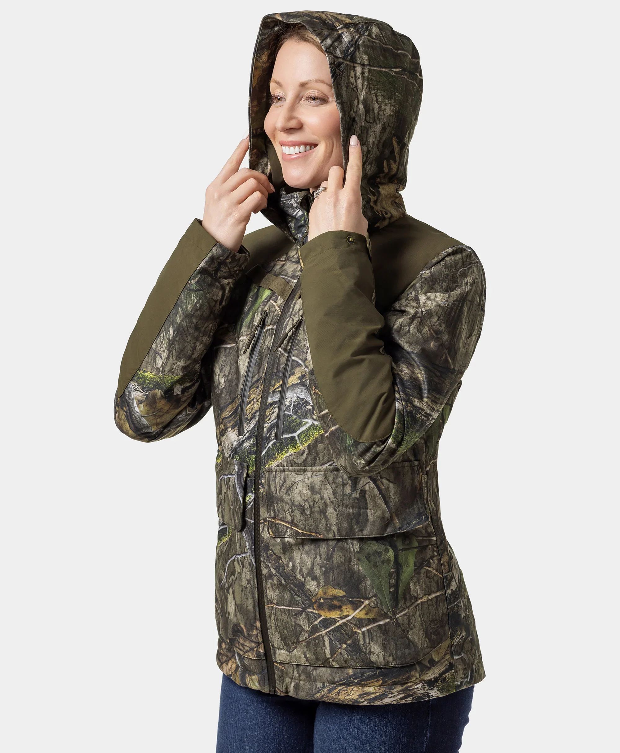 Women's Heated Hunting Jacket - Camouflage, Mossy Oak® Country DNA - XNAUWBI