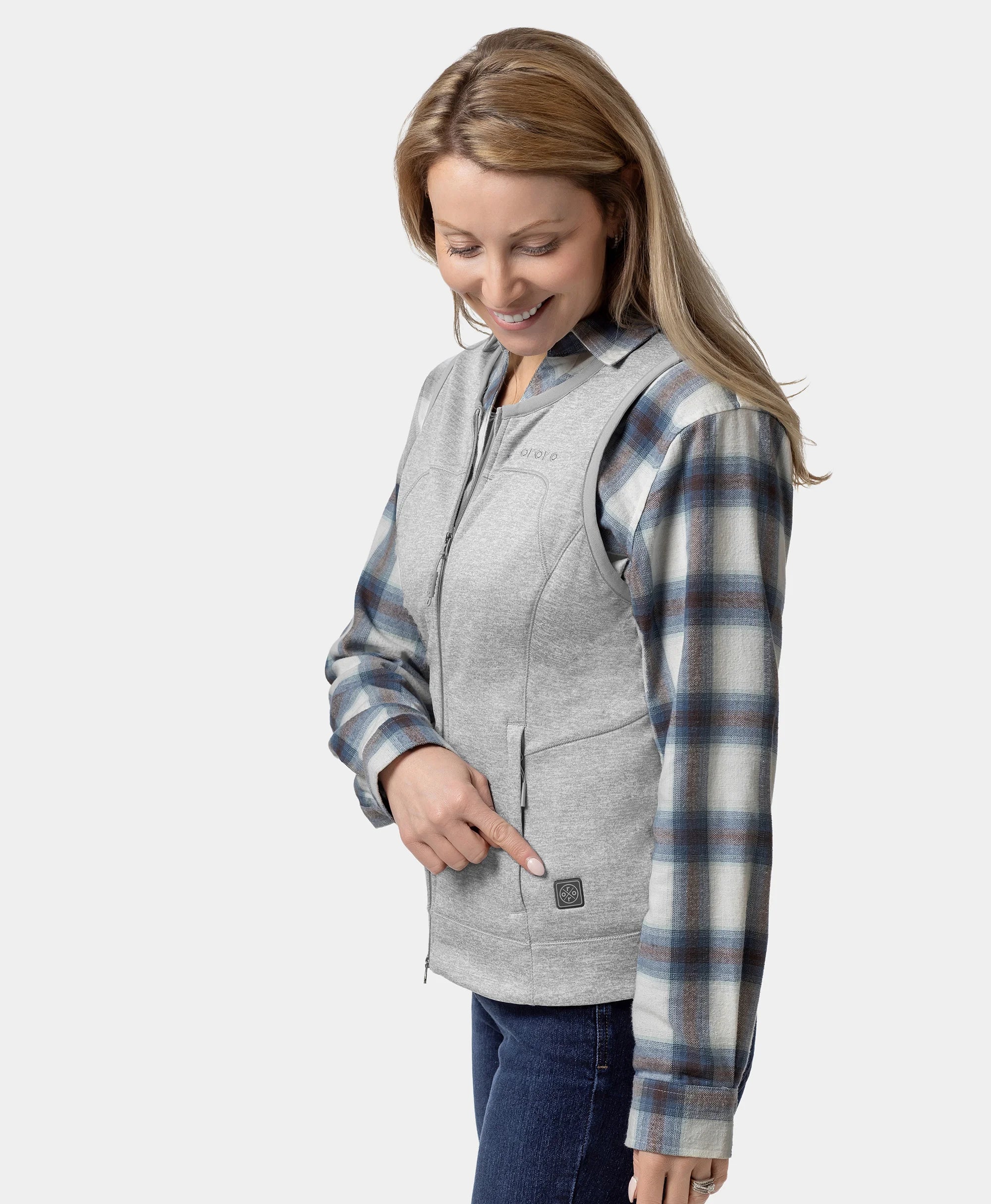 Suzanne Women's Heated Soft Armor Vest - Flecking Gray - XNAUWBI