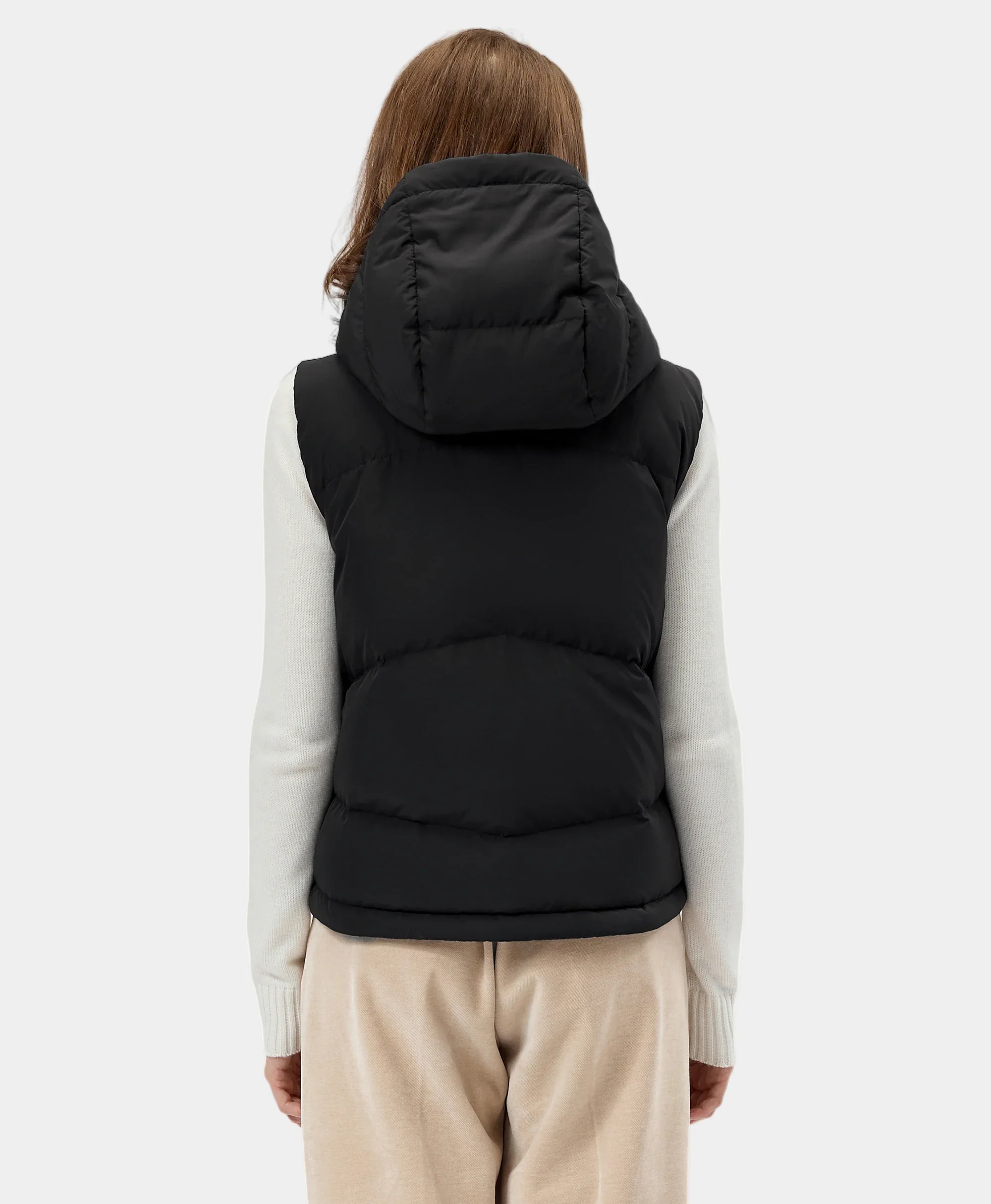 Women's Heated Cropped Puffer Down Vest - XNAUWBI