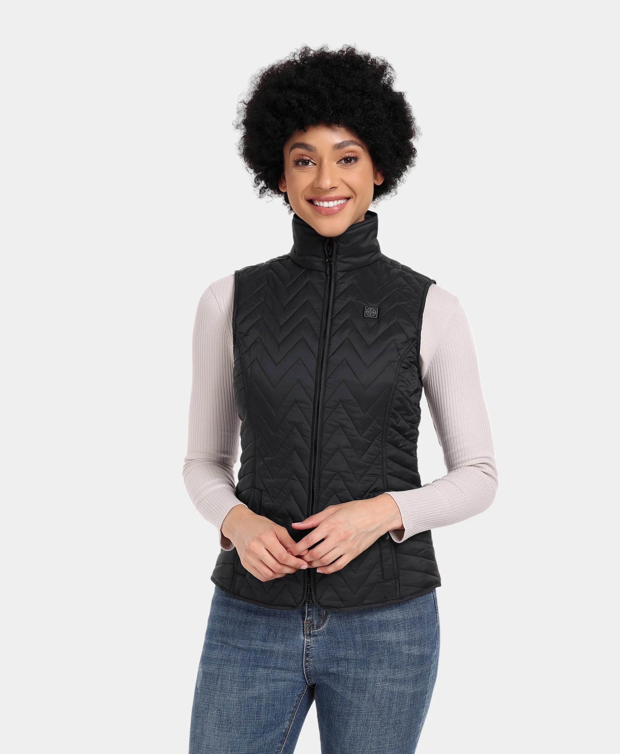 Women's Heated Chevron Quilted Vest - XNAUWBI