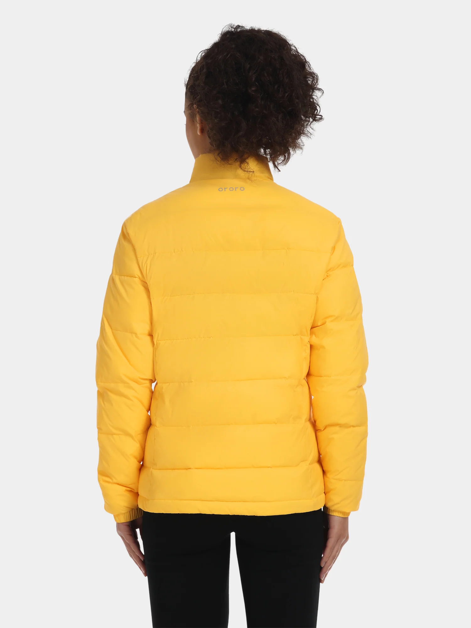 Women's Heated Puffer Jacket - Black/Yellow - XNAUWBI