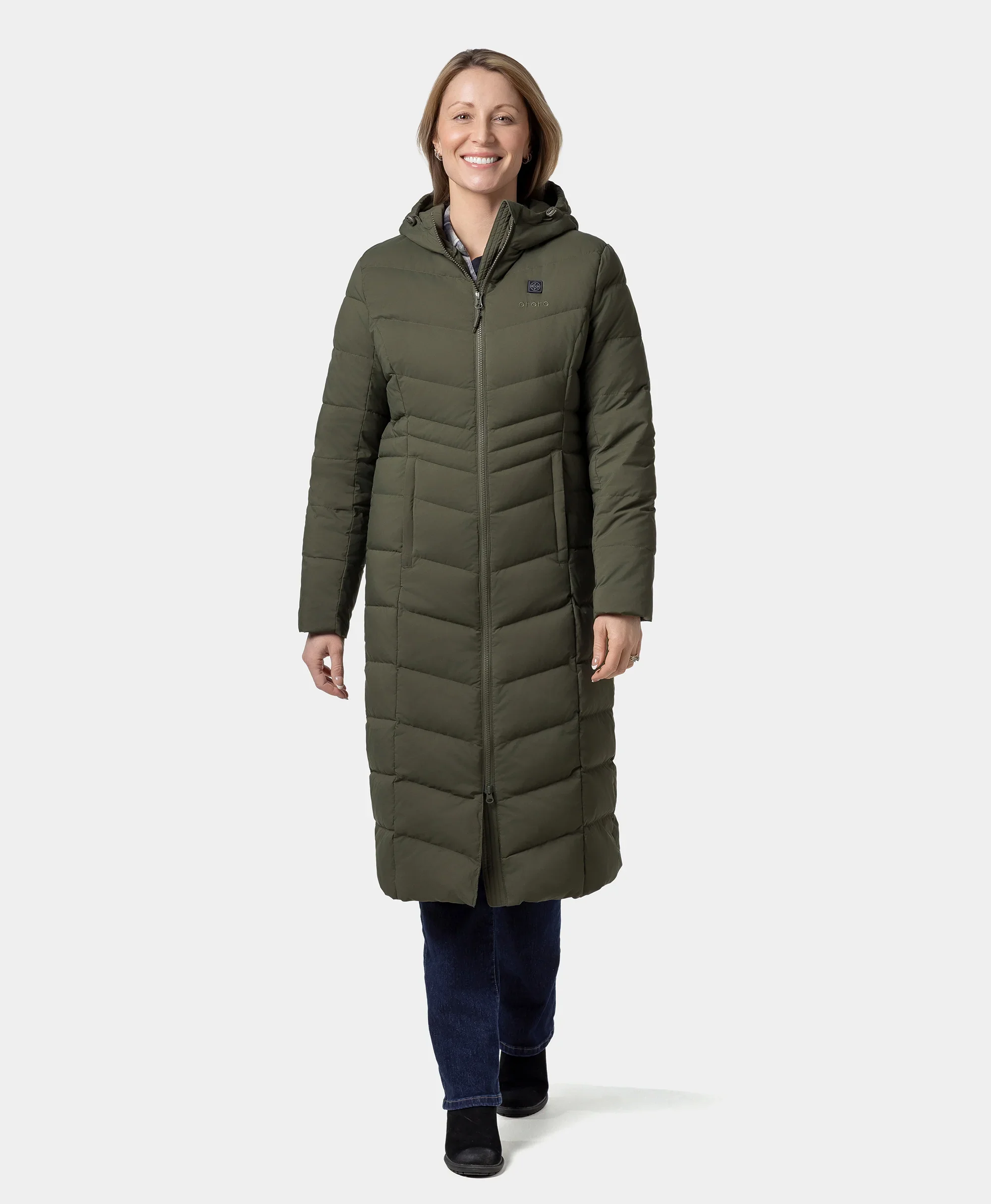 SOHO Women's Heated Down Parka Jacket - XNAUWBI