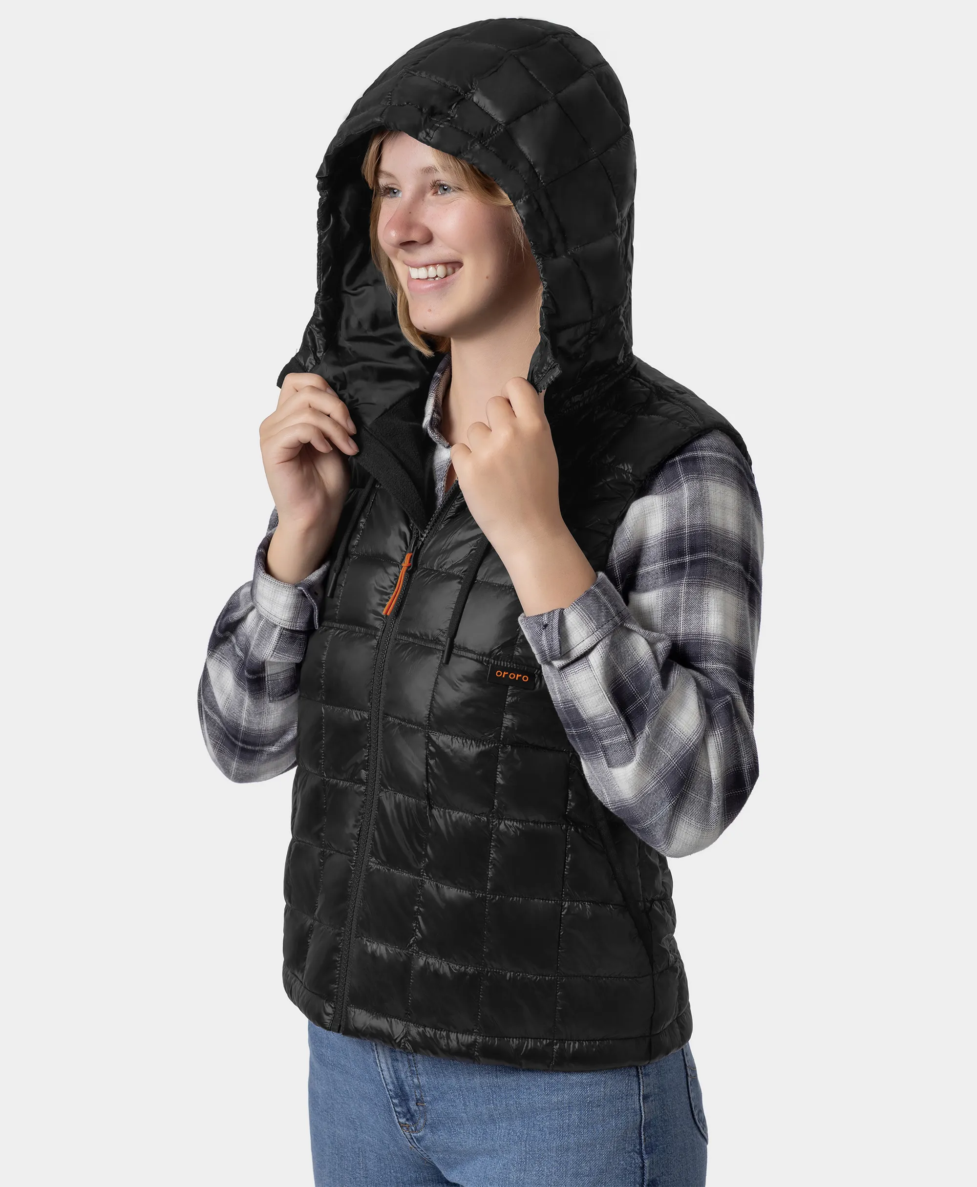 PuffLyte™ Women's Junior 4-Zone Hooded Heated Vest - XNAUWBI