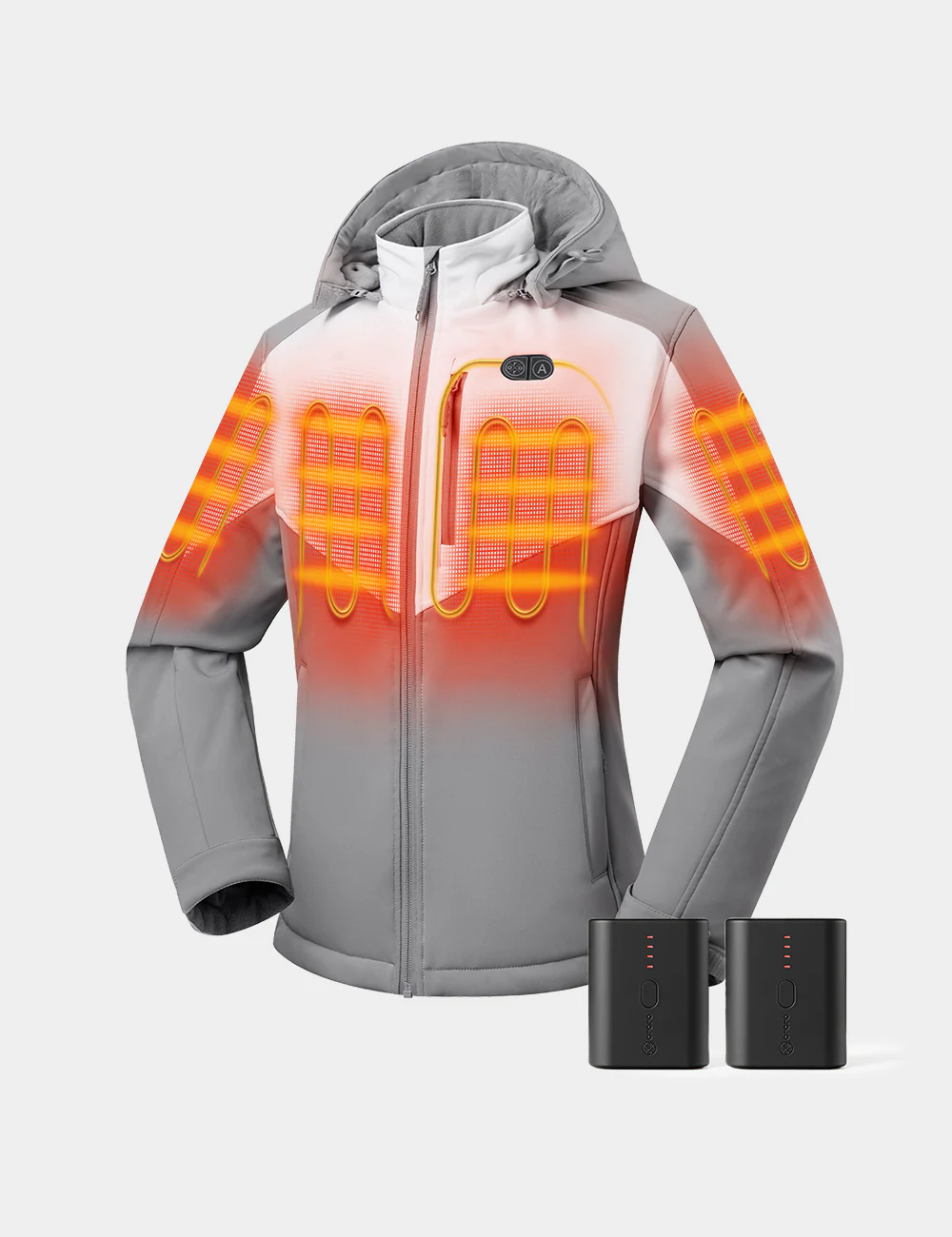Bundle Deal - Women's Dual Control Heated Jacket (Chest Heating) & Extra Mini 5K Battery - XNAUWBI