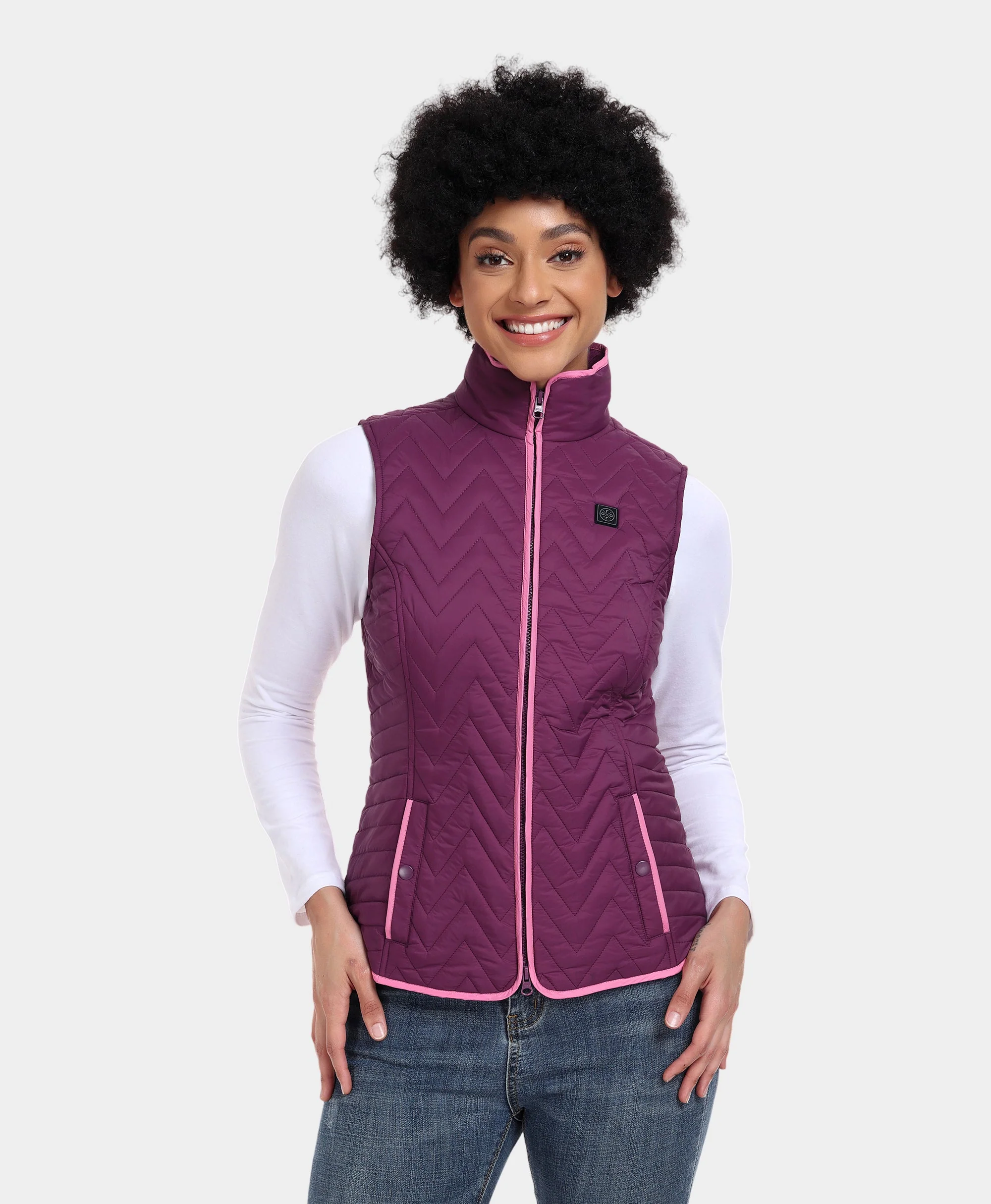 Women's Heated Chevron Quilted Vest - XNAUWBI