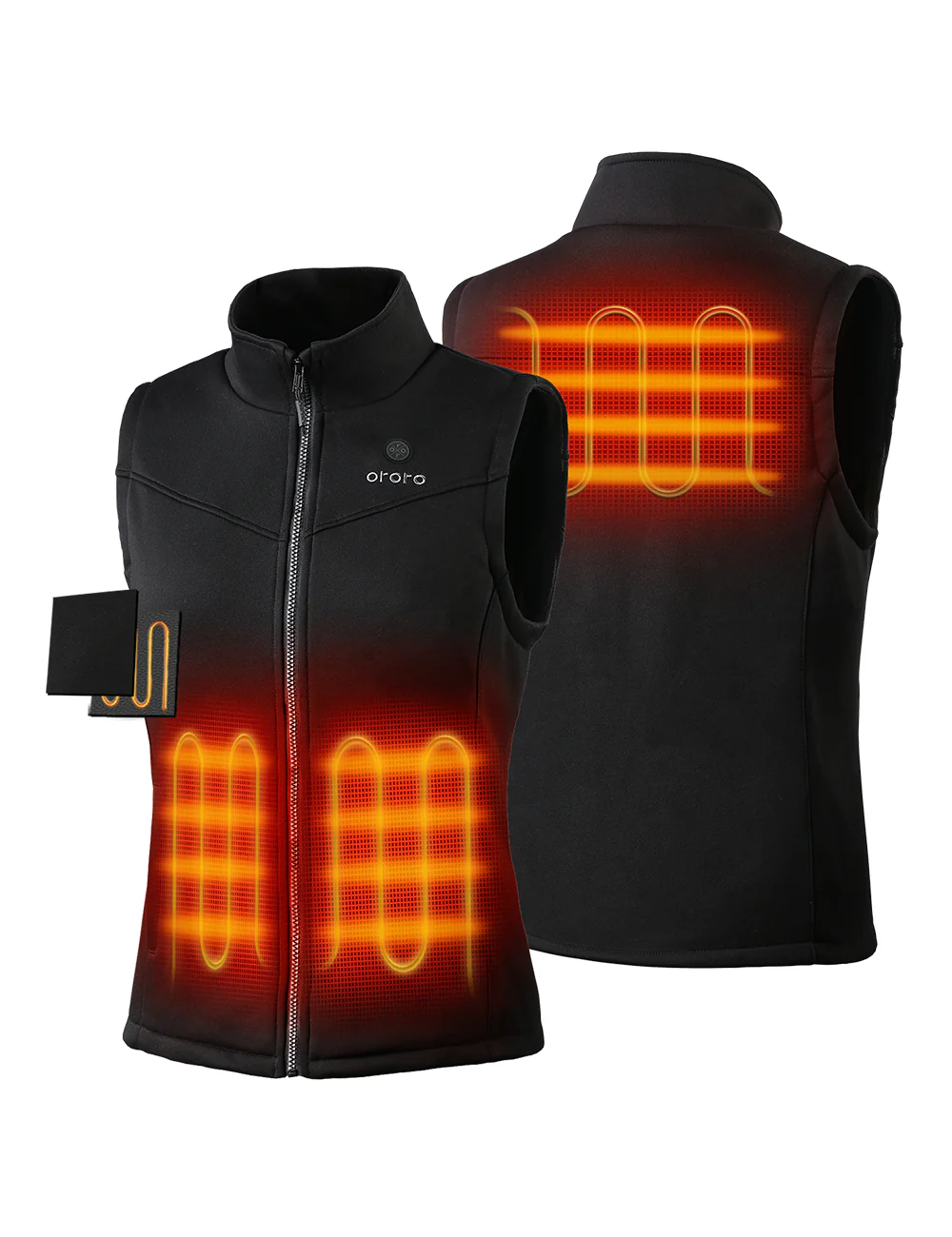 Women's Heated Fleece Vest - Black - XNAUWBI